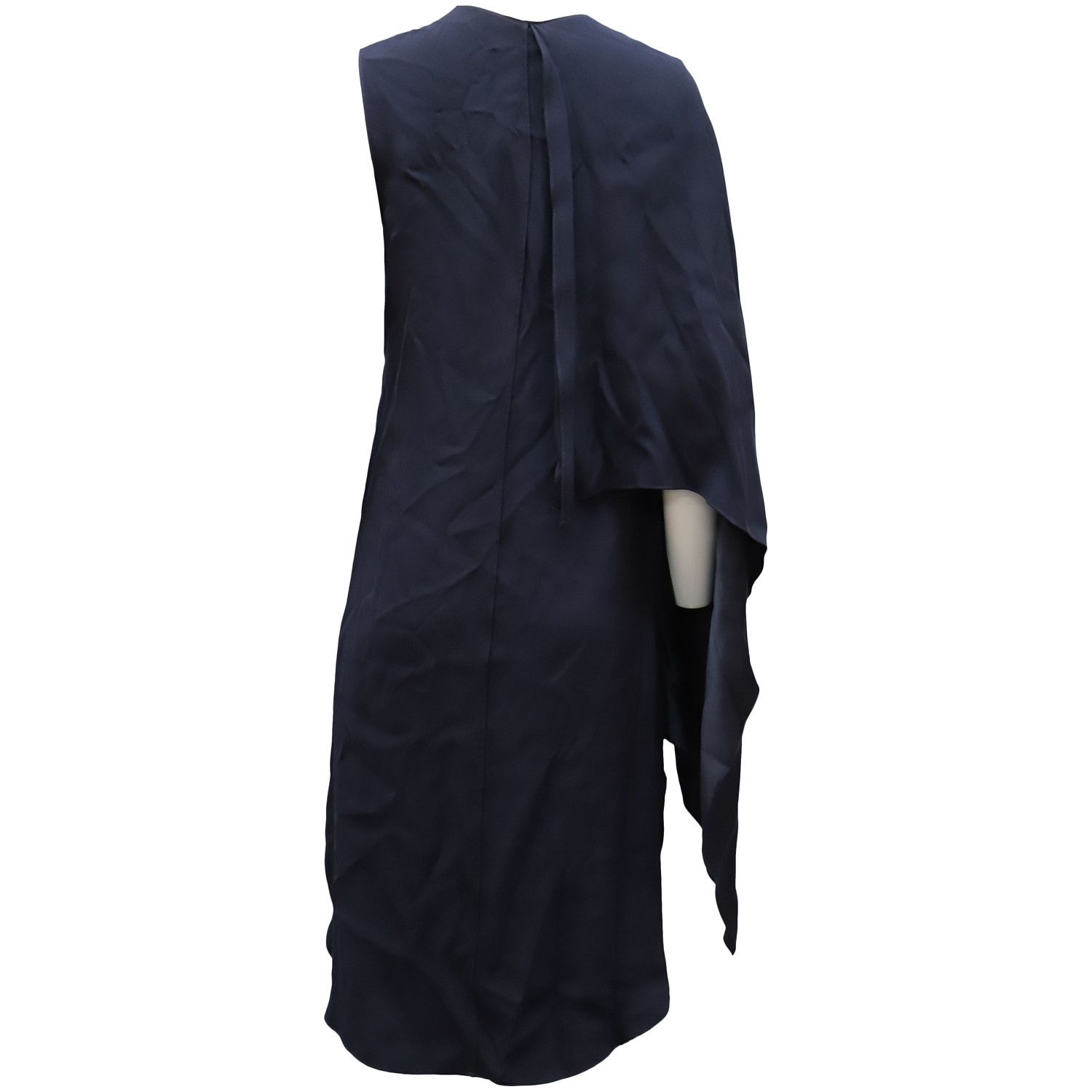 Adam Lippes Adam Lippes Cape Dress in Navy Blue Viscose Size M / US 6-8 / IT 42-44 - 2 Thumbnail