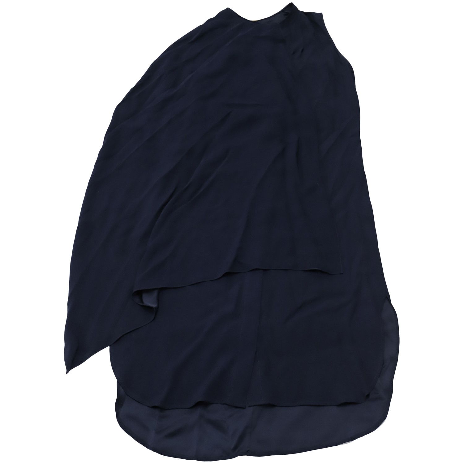 Adam Lippes Adam Lippes Cape Dress in Navy Blue Viscose Size M / US 6-8 / IT 42-44 - 3 Thumbnail