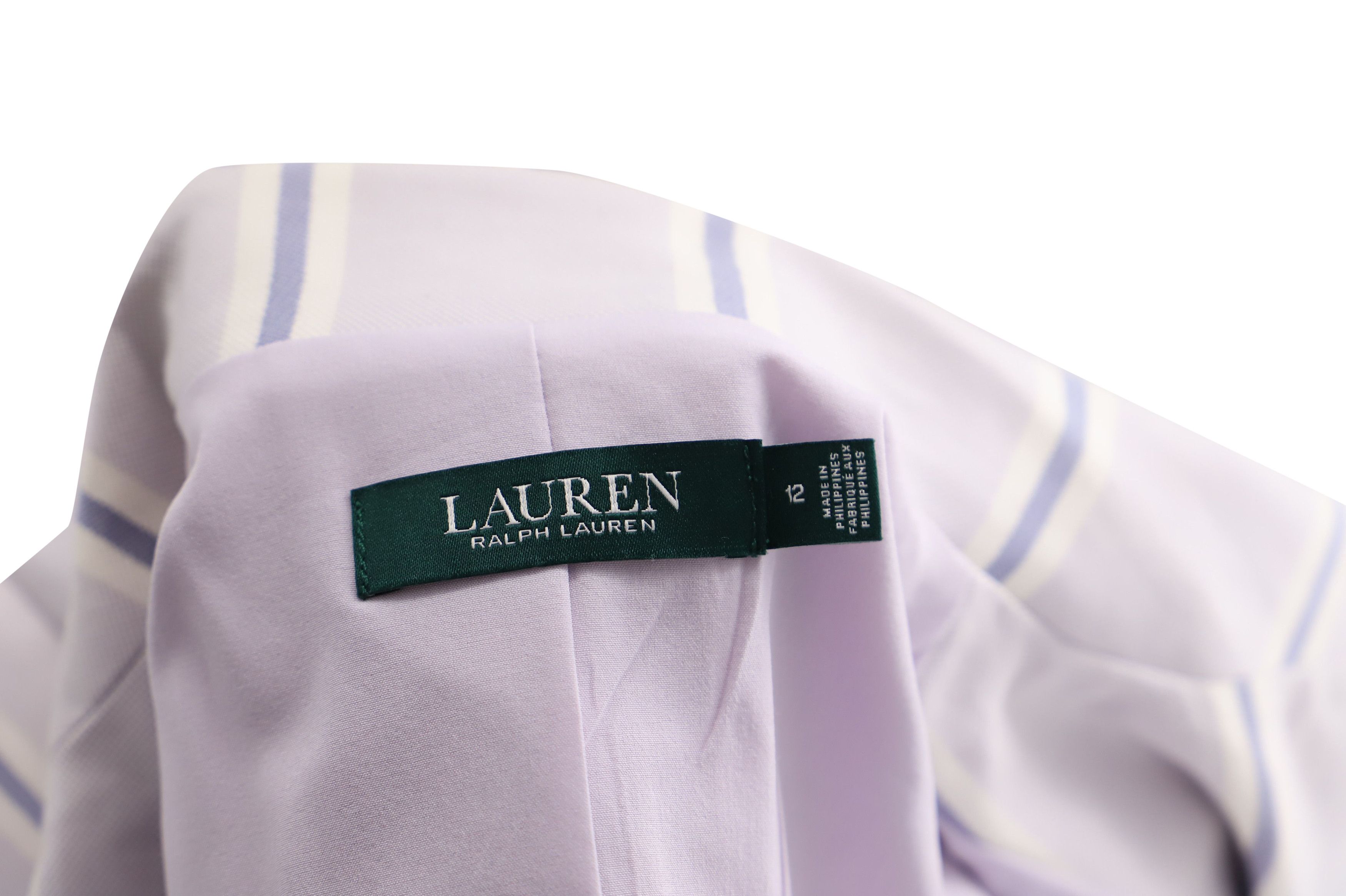 Lauren Ralph Lauren Lauren Ralph Lauren Striped Blazer in Pastel Purple Polyeste Size S / US 4 / IT 40 - 4 Thumbnail