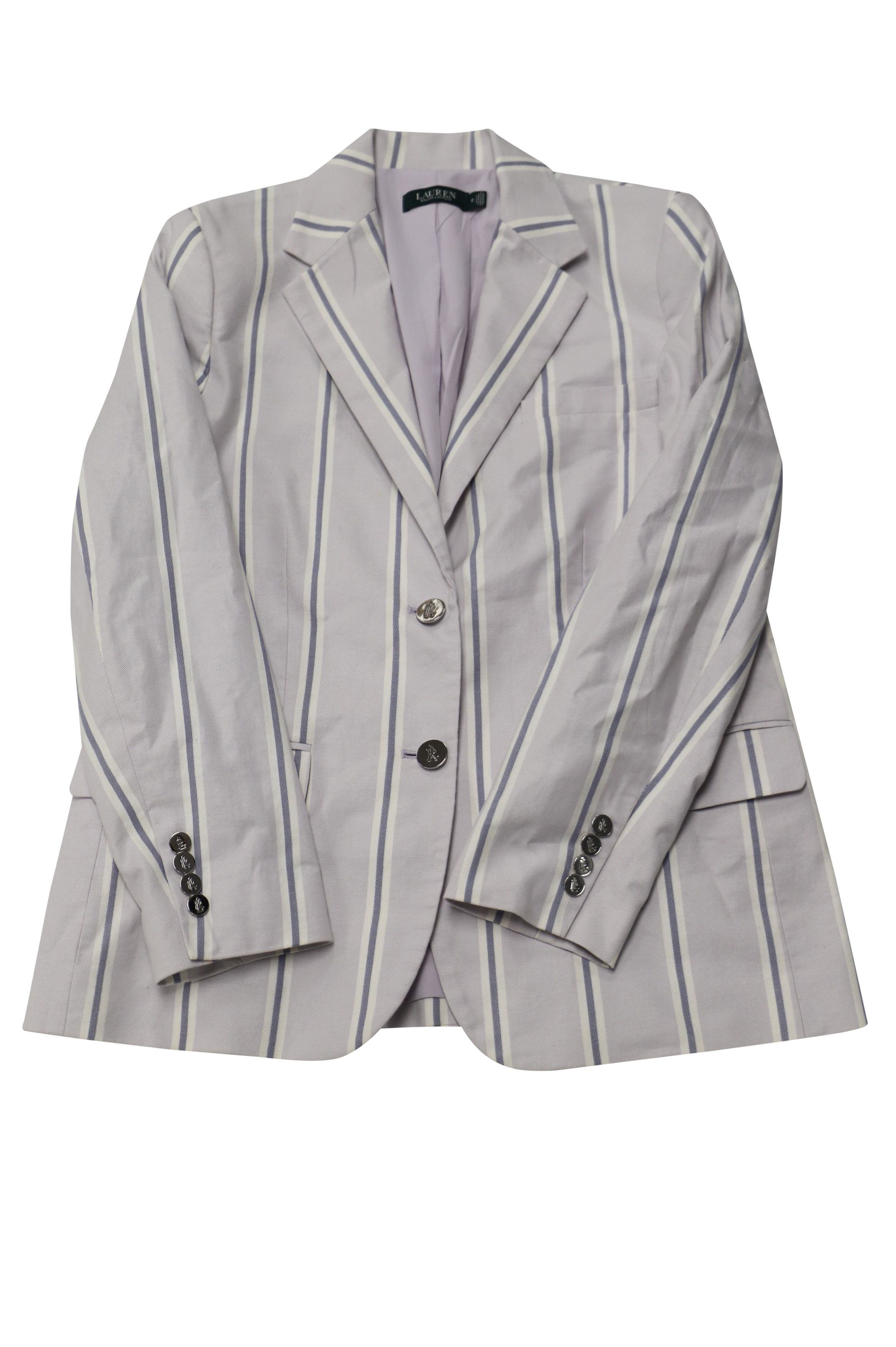 Lauren Ralph Lauren Lauren Ralph Lauren Striped Blazer in Pastel Purple Polyeste Size S / US 4 / IT 40 - 3 Thumbnail