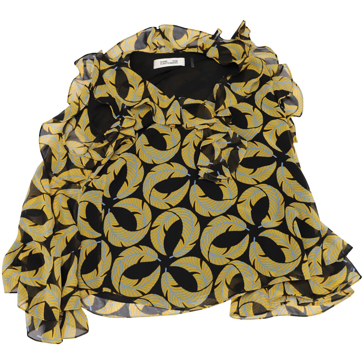 Diane von Furstenberg Diane Von Furstenberg Ruffled Blouse with Cut Out Shoulder B Size XS / US 0-2 / IT 36-38 - 3 Thumbnail