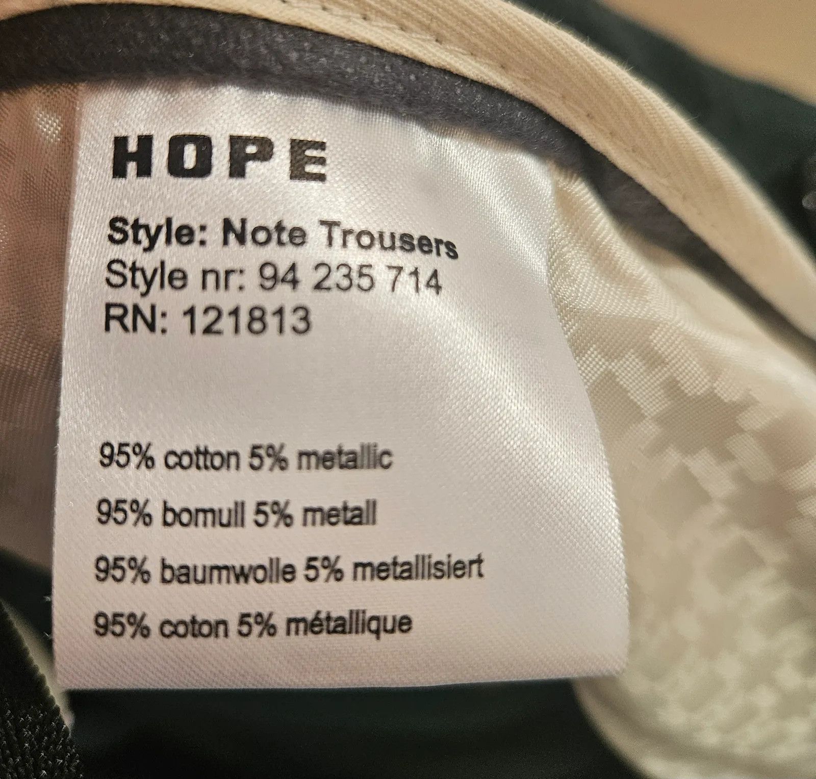 Hope Hope Note Trousers Pants Size 30" / US 8 / IT 44 - 3 Thumbnail
