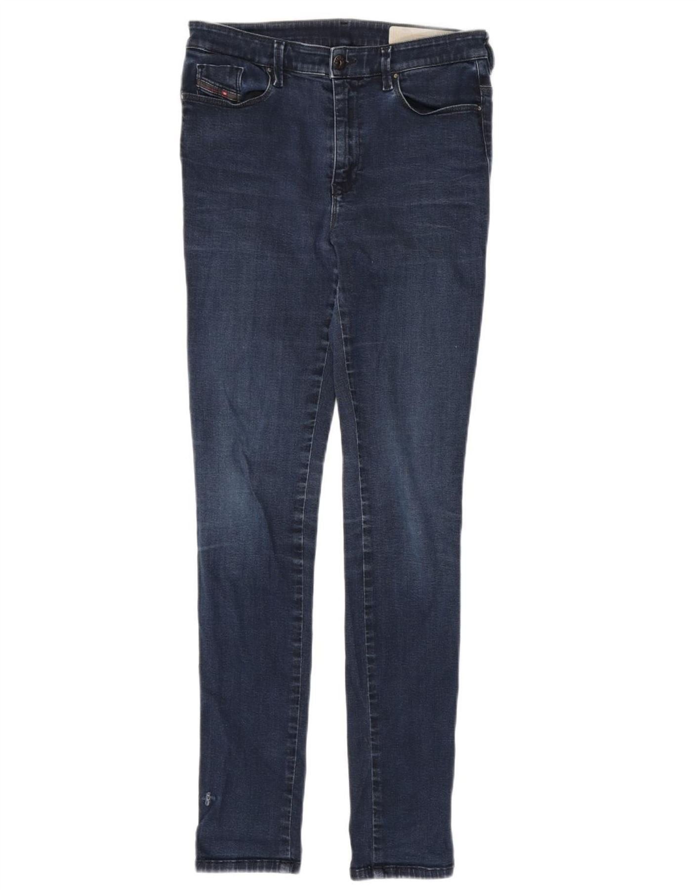 Diesel Womens Skinzee-high High Waist Super Slim Skinny Jeans W28 L Size 24" / US 00 / IT 34 - 2 Thumbnail