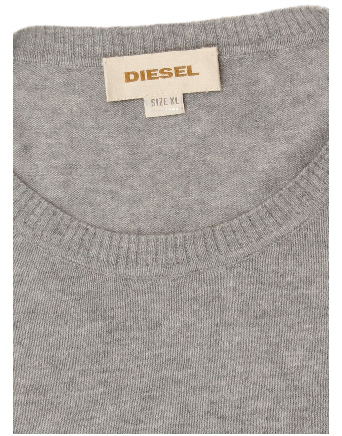 Diesel Mens Graphic Crew Neck Jumper Sweater XL Grey Size US L / EU 52-54 / 3 - 3 Thumbnail