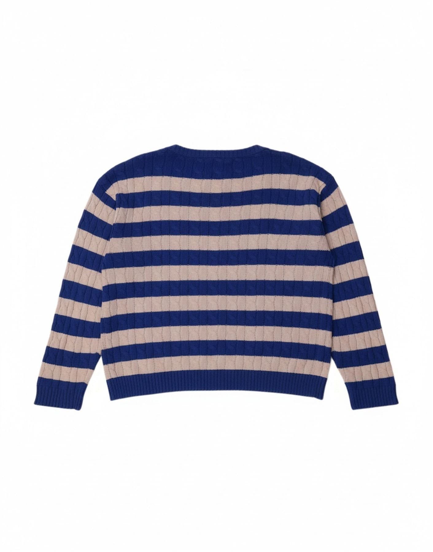 Ralph Lauren Womens Boat Neck Jumper Sweater UK 16 Large Blue Striped Size XXL / US 16-18 / IT 52-54 - 2 Thumbnail