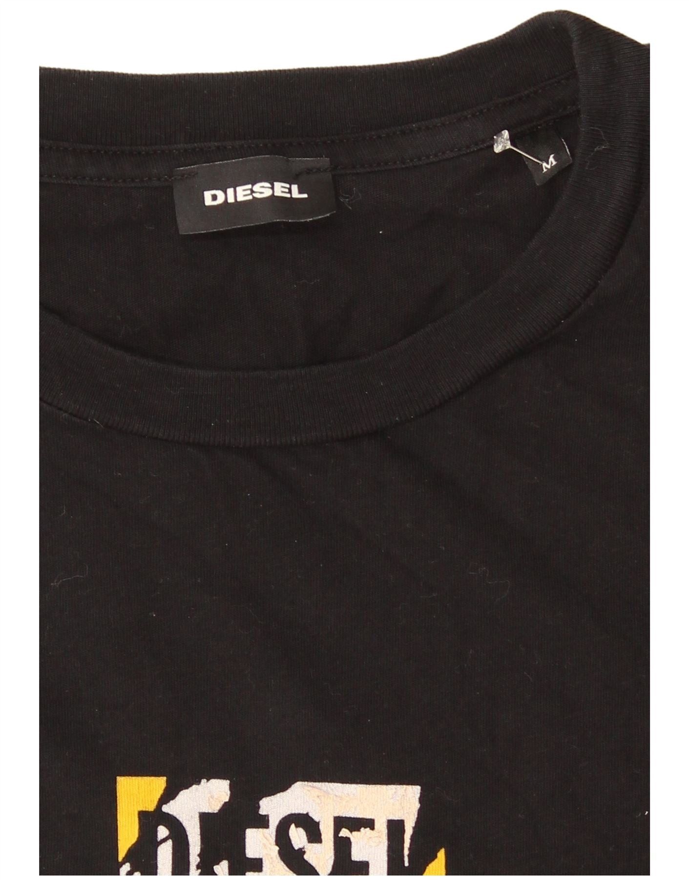 Diesel Mens Graphic T-Shirt Top Medium Black Size US M / EU 48-50 / 2 - 3 Thumbnail