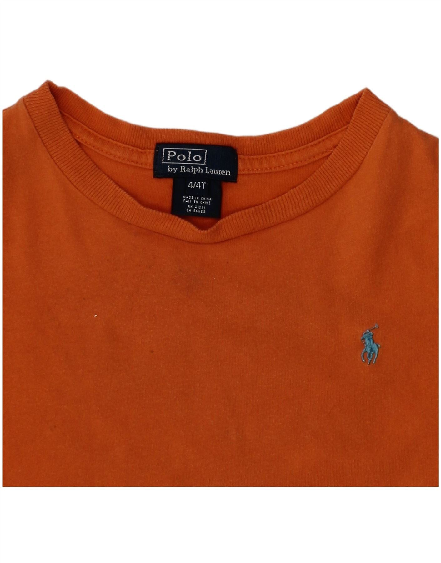 Polo Ralph Lauren Boys T-Shirt Top 3-4 Years Orange Size XXS / US 00 / IT 34 - 4 Thumbnail