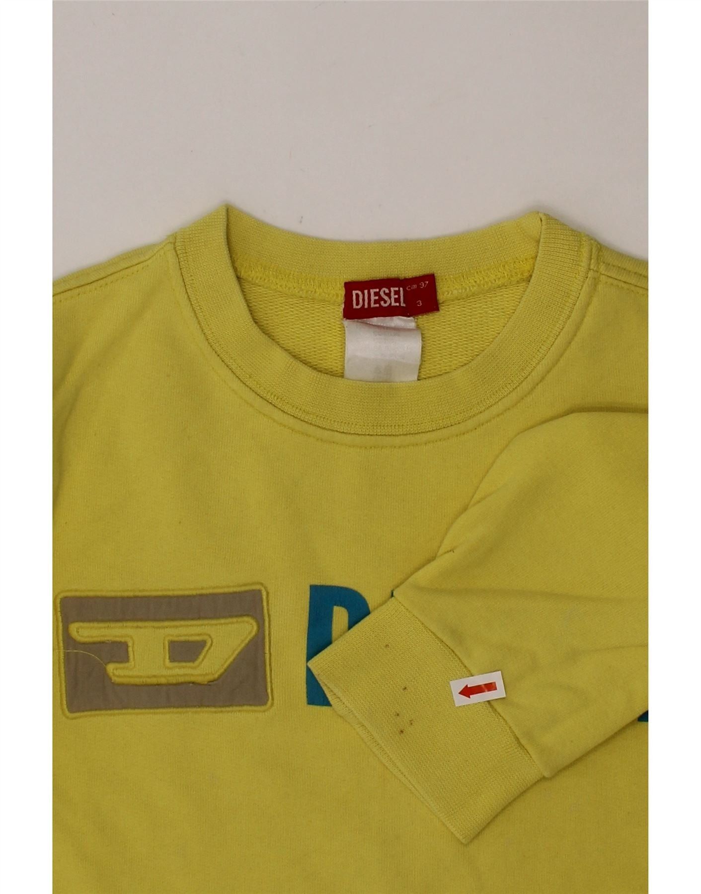 Diesel Girls Graphic Sweatshirt Jumper 2-3 Years Yellow Size XXS / US 00 / IT 34 - 3 Thumbnail