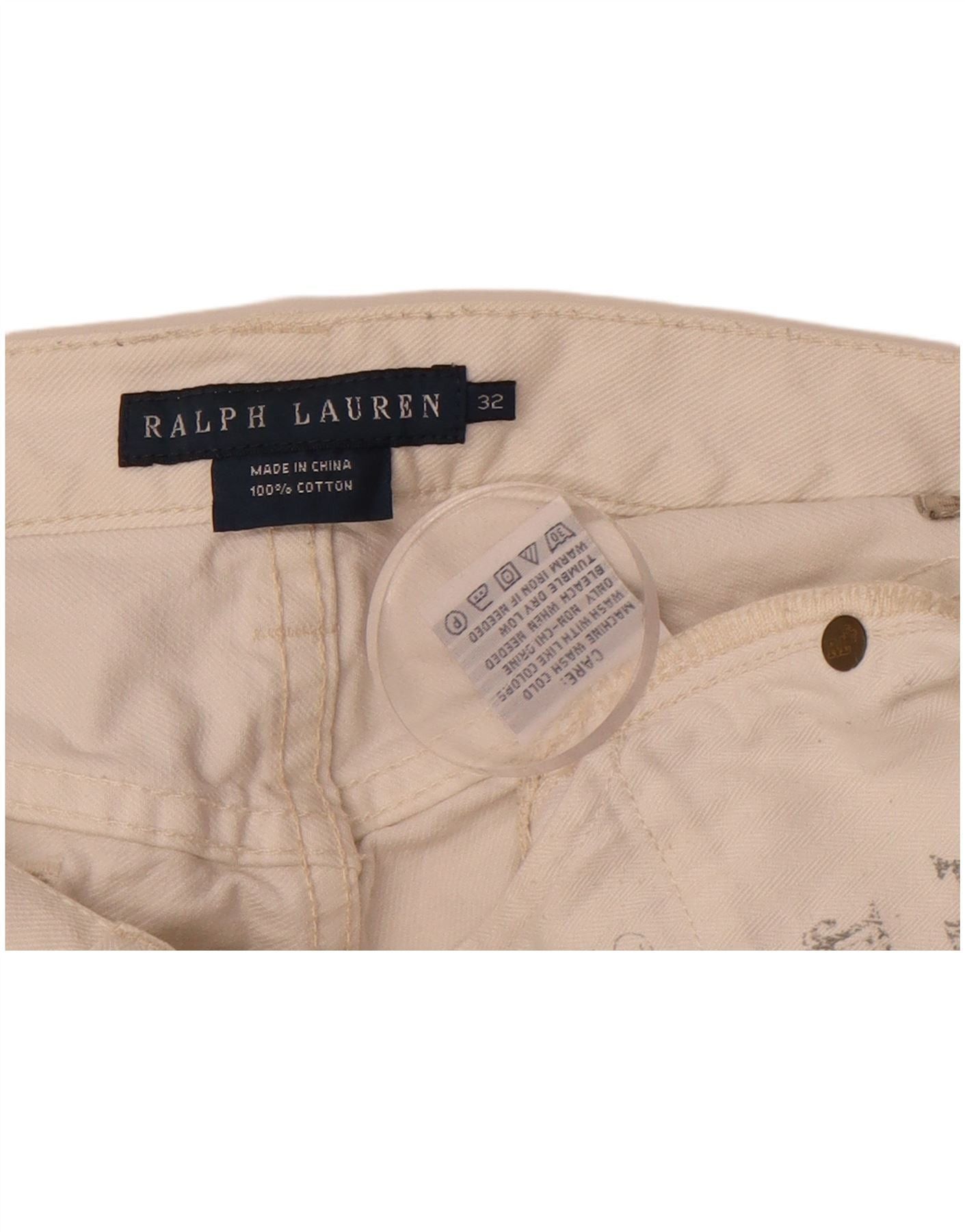 Ralph Lauren Womens Straight Jeans W32 L31 White Cotton Size 24" / US 00 / IT 34 - 9 Thumbnail