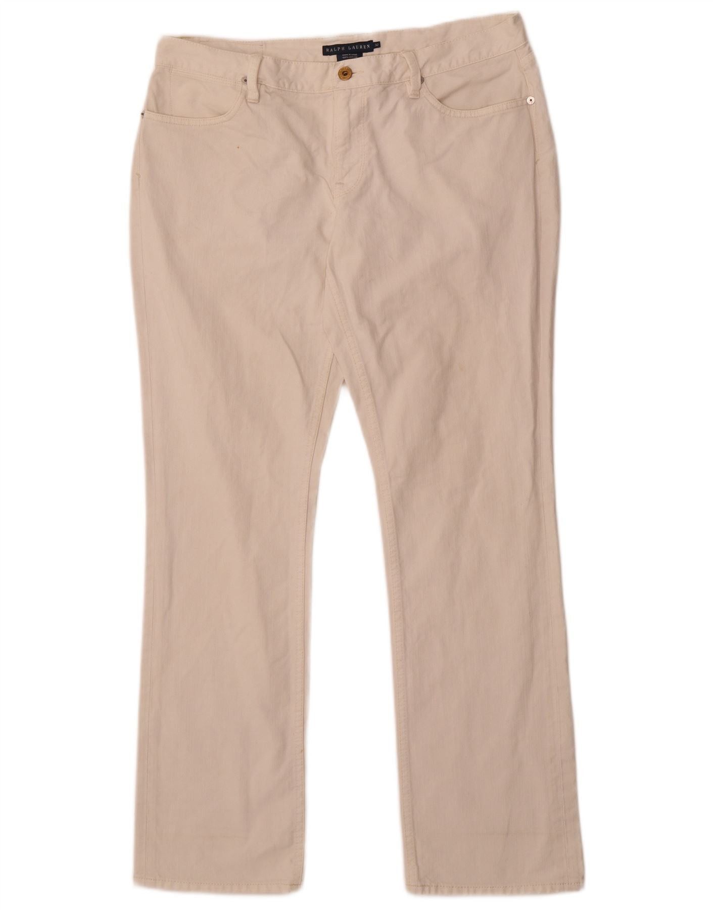 Ralph Lauren Womens Straight Jeans W32 L31 White Cotton Size 24" / US 00 / IT 34 - 3 Thumbnail