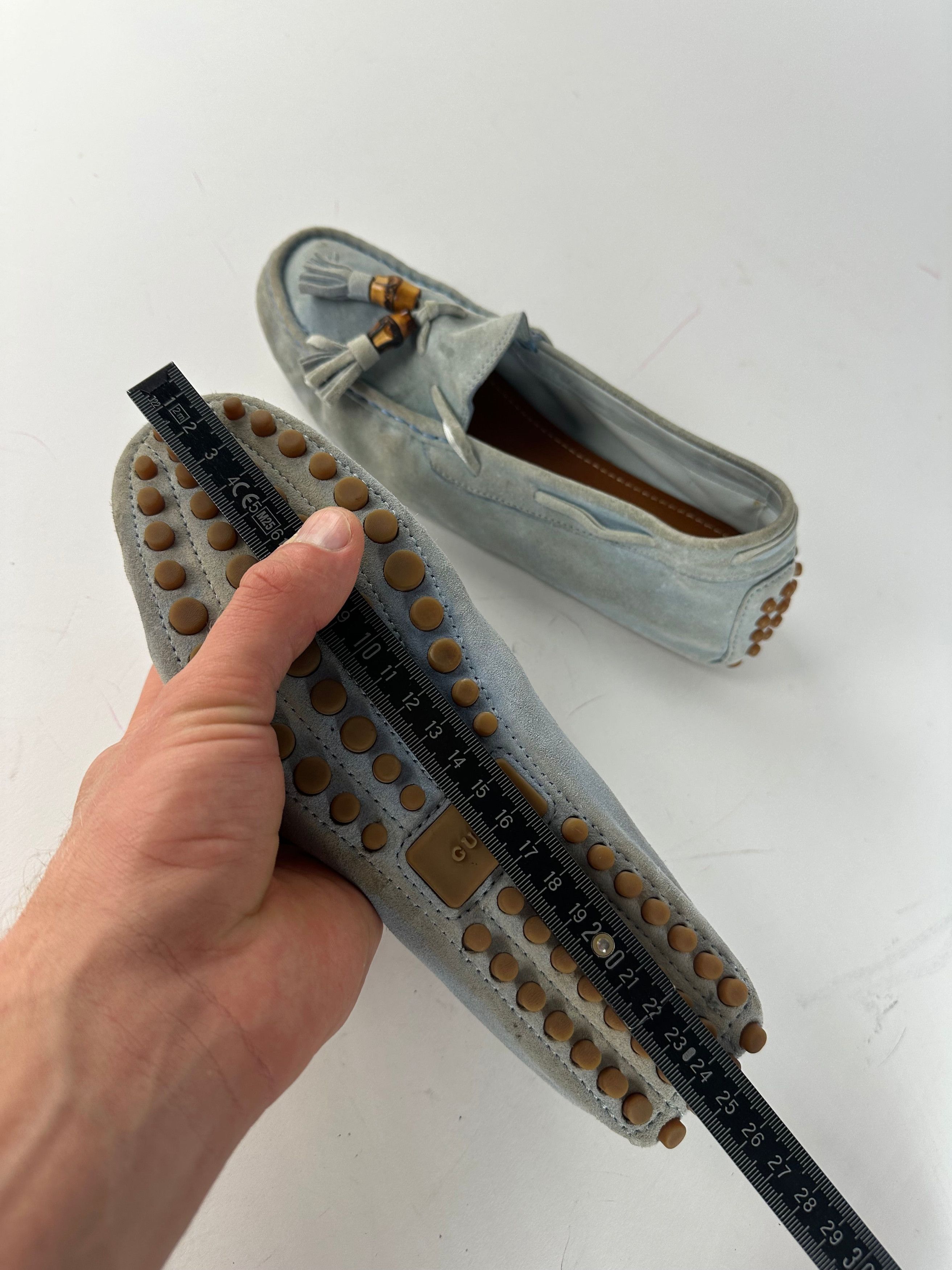 Other Vintage Gucci Bamboo Suede Loafer Light Blue EU37 Size US 6 / IT 36 - 9 Thumbnail