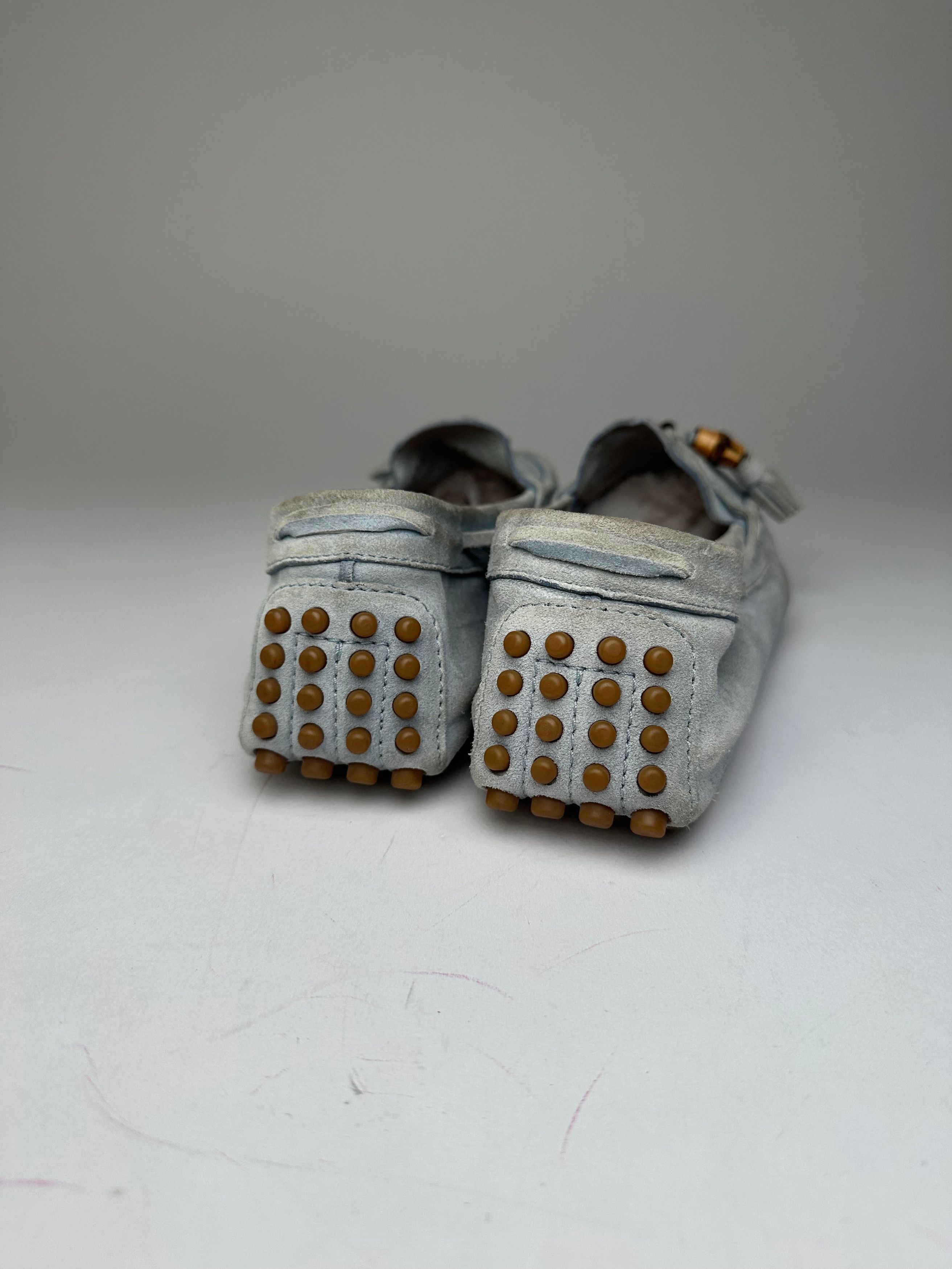 Other Vintage Gucci Bamboo Suede Loafer Light Blue EU37 Size US 6 / IT 36 - 3 Thumbnail