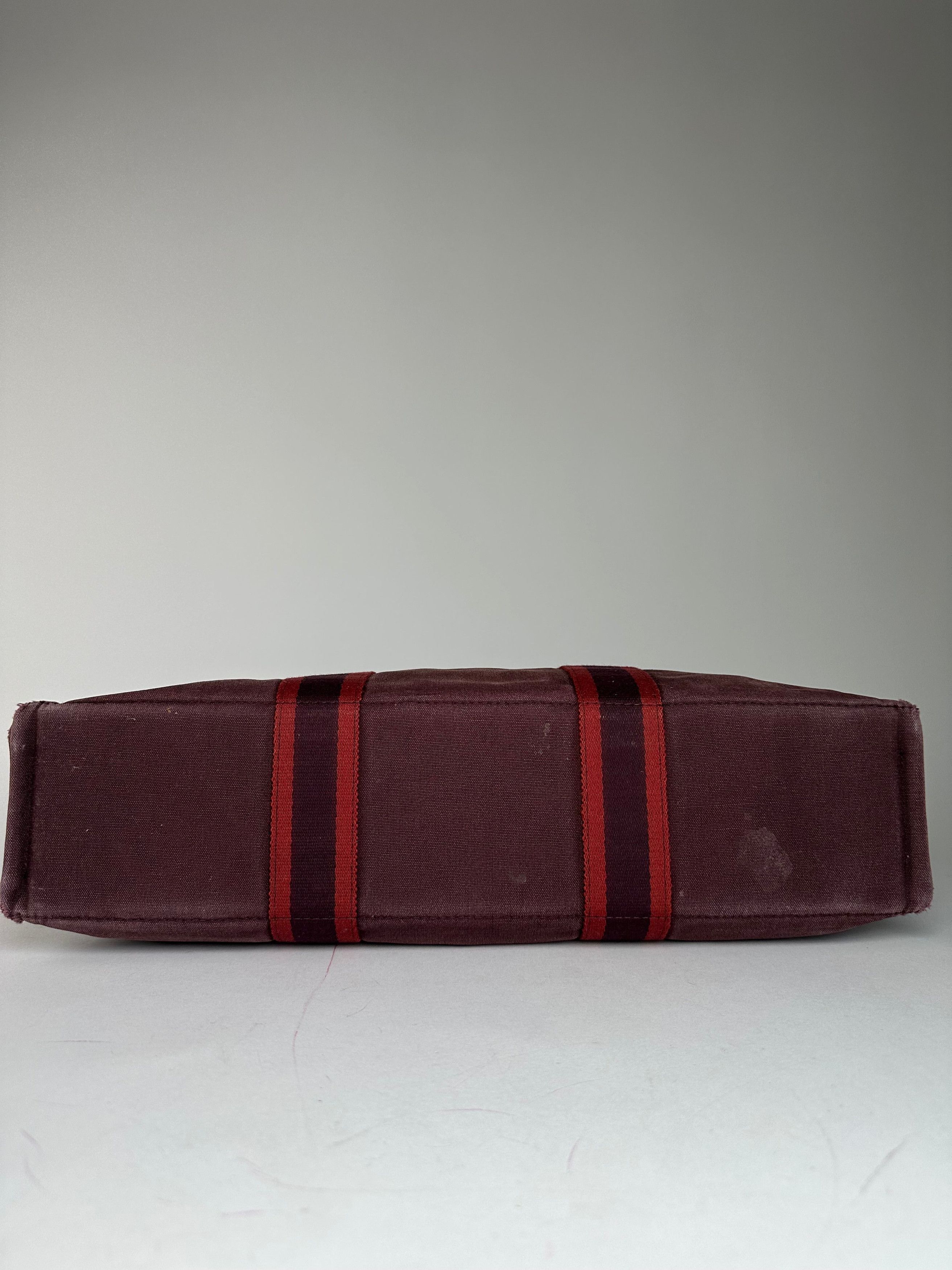 Other Vintage Hermes Canvas Tote Bag Purple Red Size ONE SIZE - 7 Thumbnail