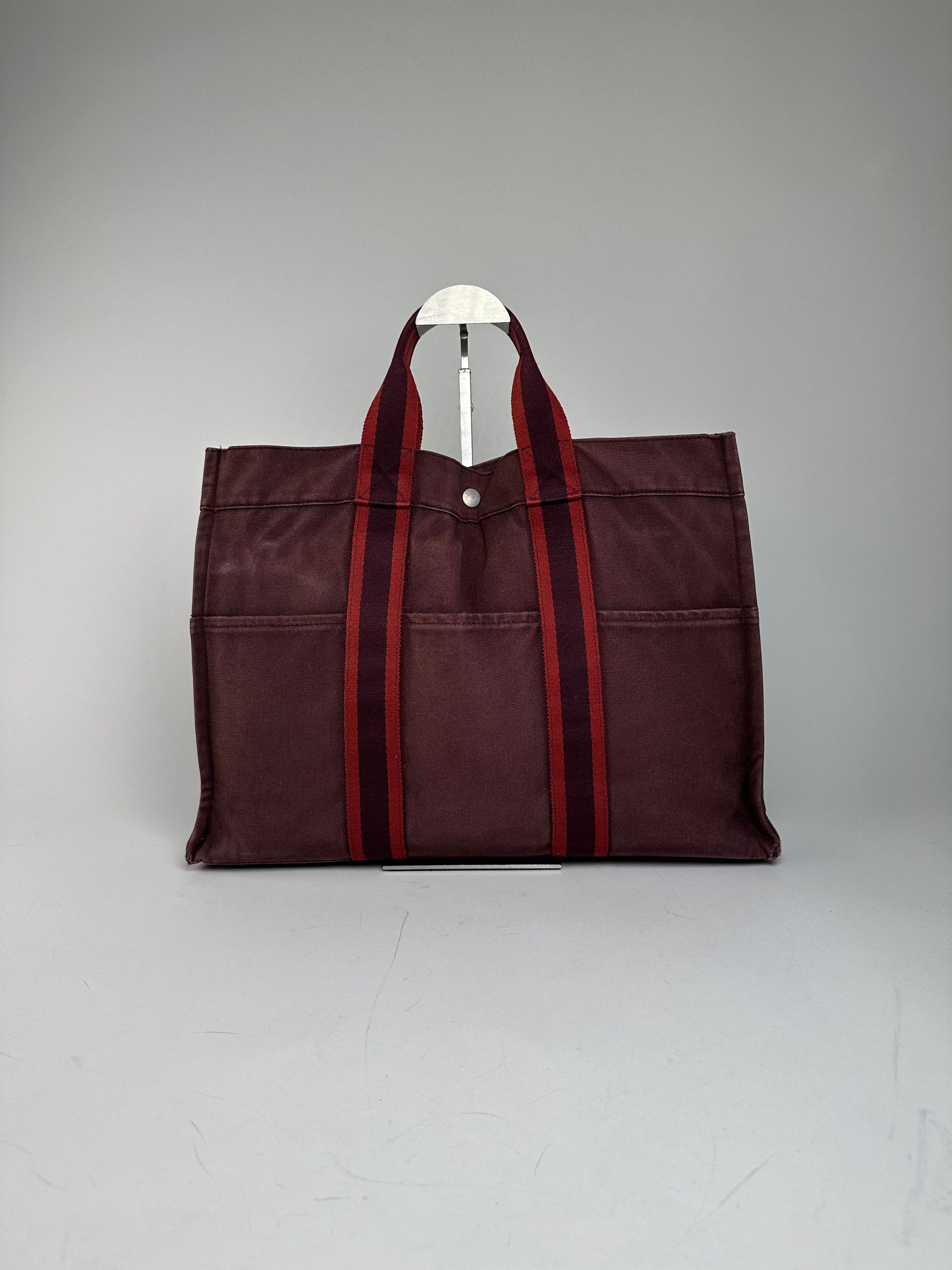 Other Vintage Hermes Canvas Tote Bag Purple Red Size ONE SIZE - 10 Thumbnail