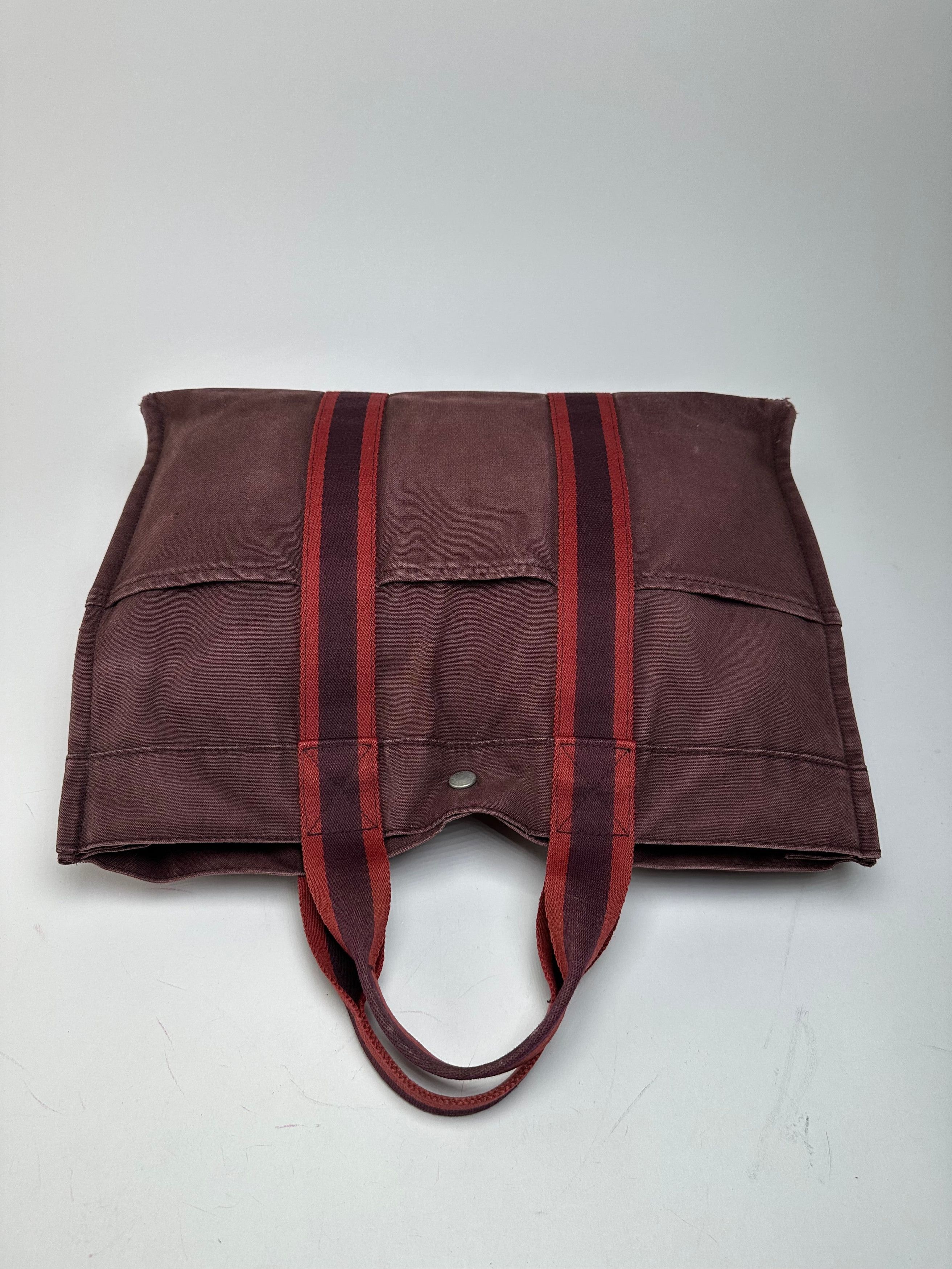 Other Vintage Hermes Canvas Tote Bag Purple Red Size ONE SIZE - 9 Thumbnail