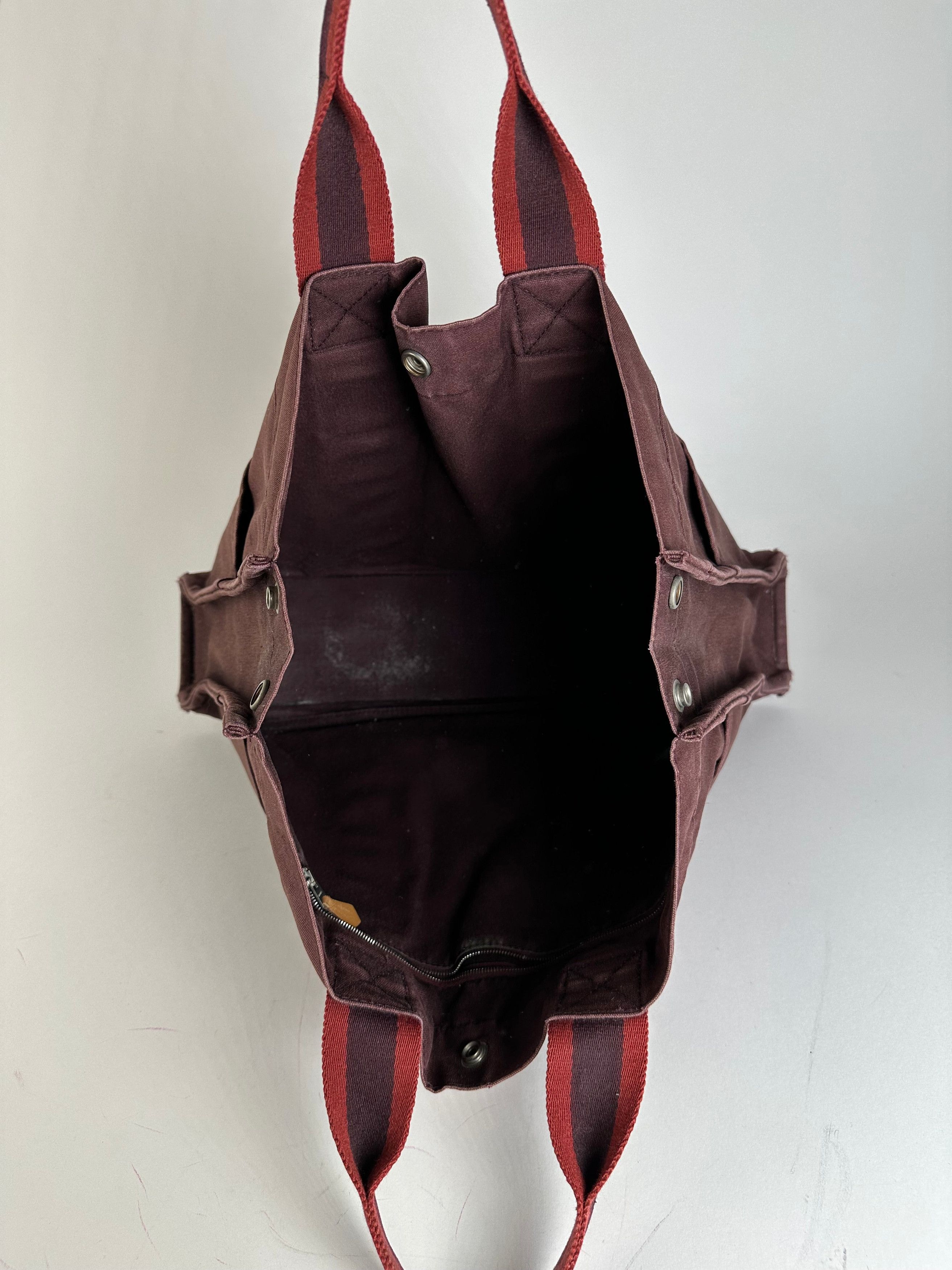 Other Vintage Hermes Canvas Tote Bag Purple Red Size ONE SIZE - 4 Thumbnail