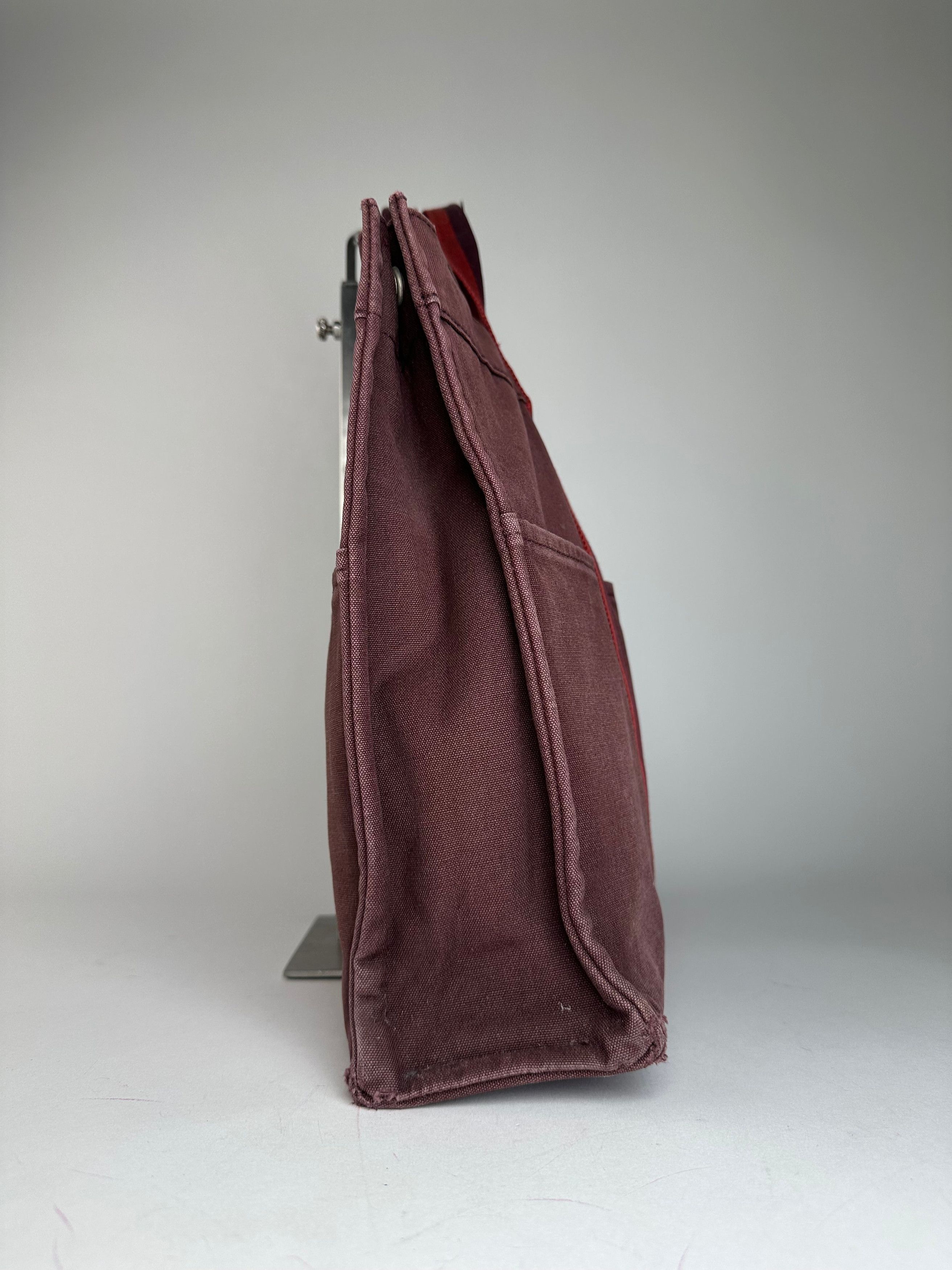 Other Vintage Hermes Canvas Tote Bag Purple Red Size ONE SIZE - 3 Thumbnail
