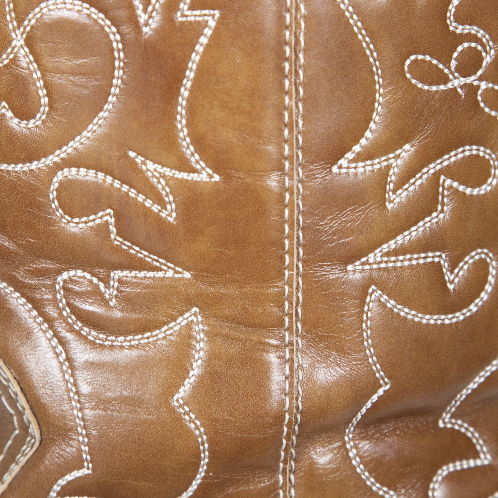 Ganni Brown Leather Embroidered Western Boots Size US 9 / IT 39 - 6 Thumbnail