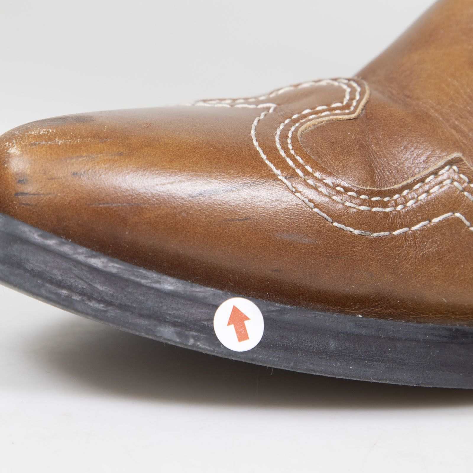 Ganni Brown Leather Embroidered Western Boots Size US 9 / IT 39 - 17 Thumbnail