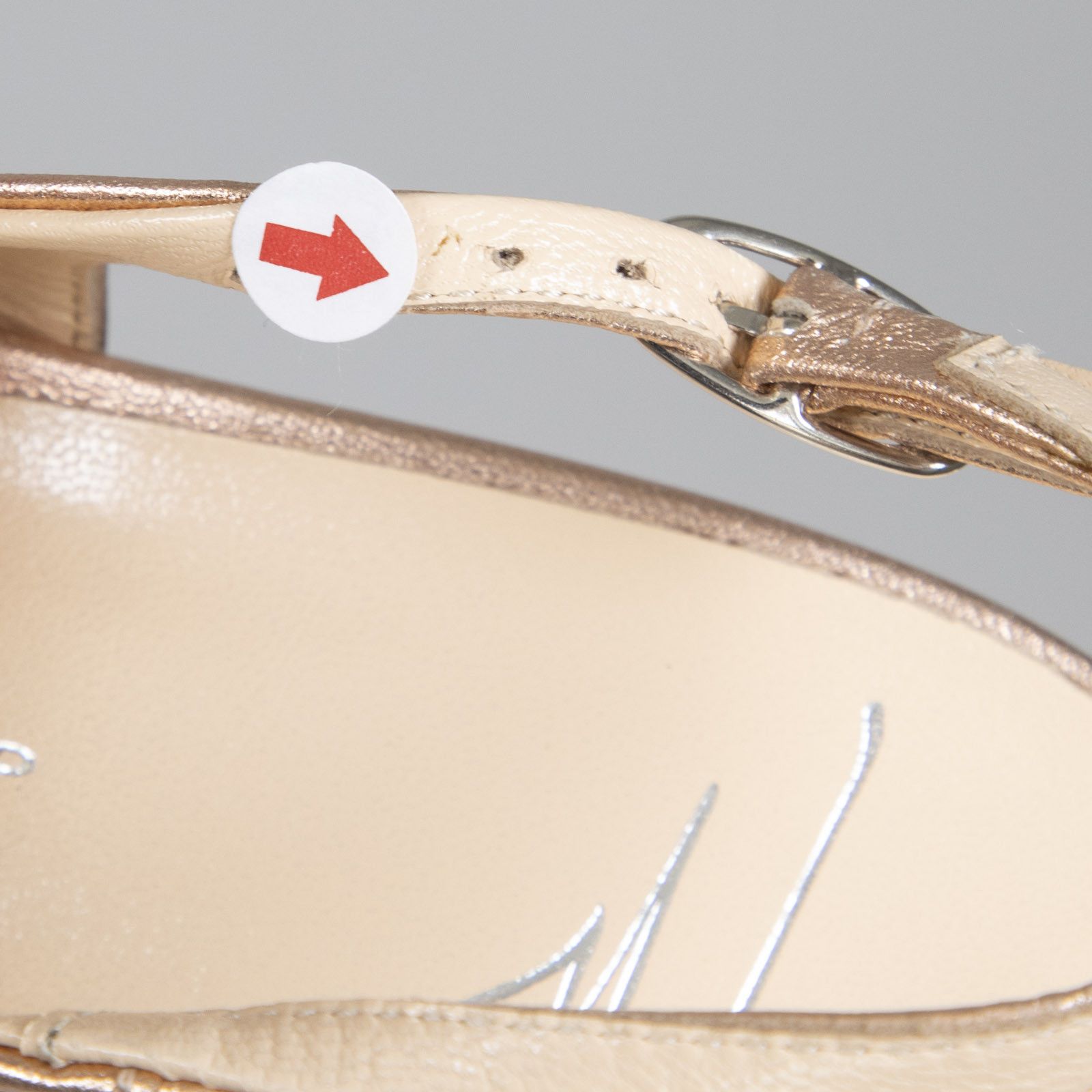 Giuseppe Zanotti Rose Gold Leather Sling Back Heels Size US 6.5 / IT 36.5 - 15 Thumbnail