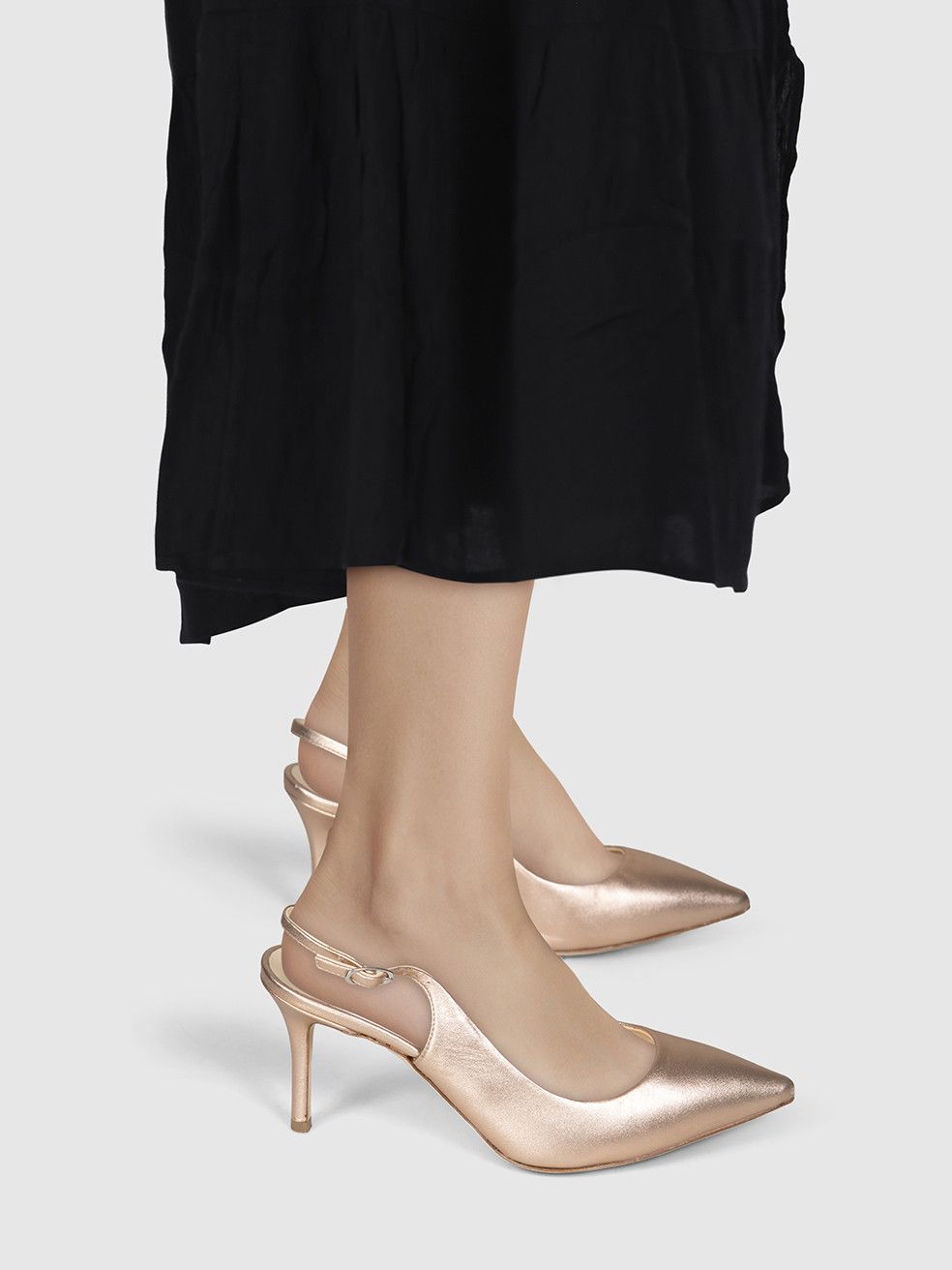 Giuseppe Zanotti Rose Gold Leather Sling Back Heels Size US 6.5 / IT 36.5 - 2 Thumbnail