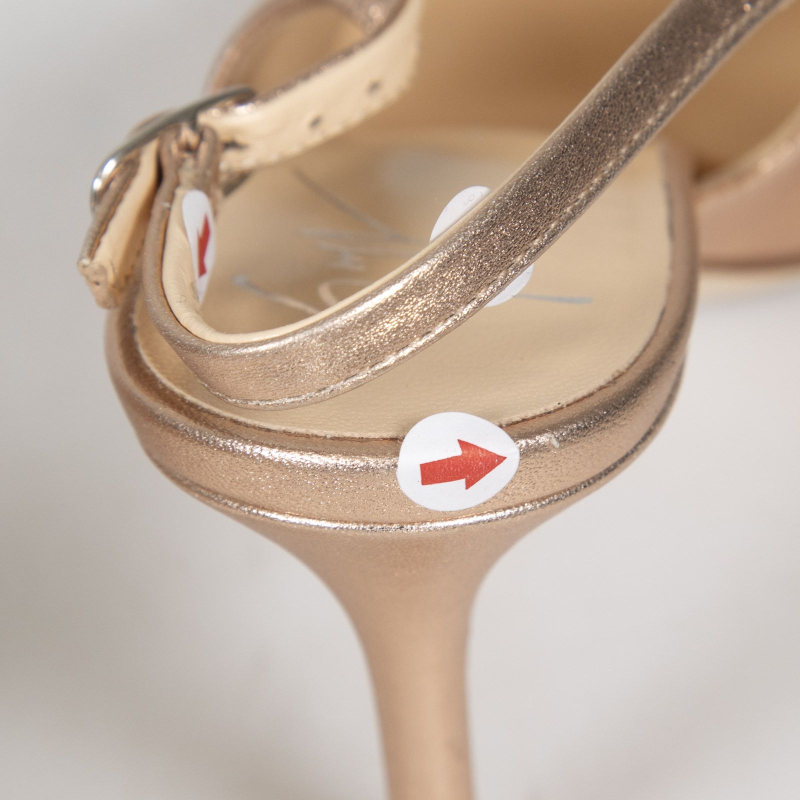 Giuseppe Zanotti Rose Gold Leather Sling Back Heels Size US 6.5 / IT 36.5 - 14 Thumbnail