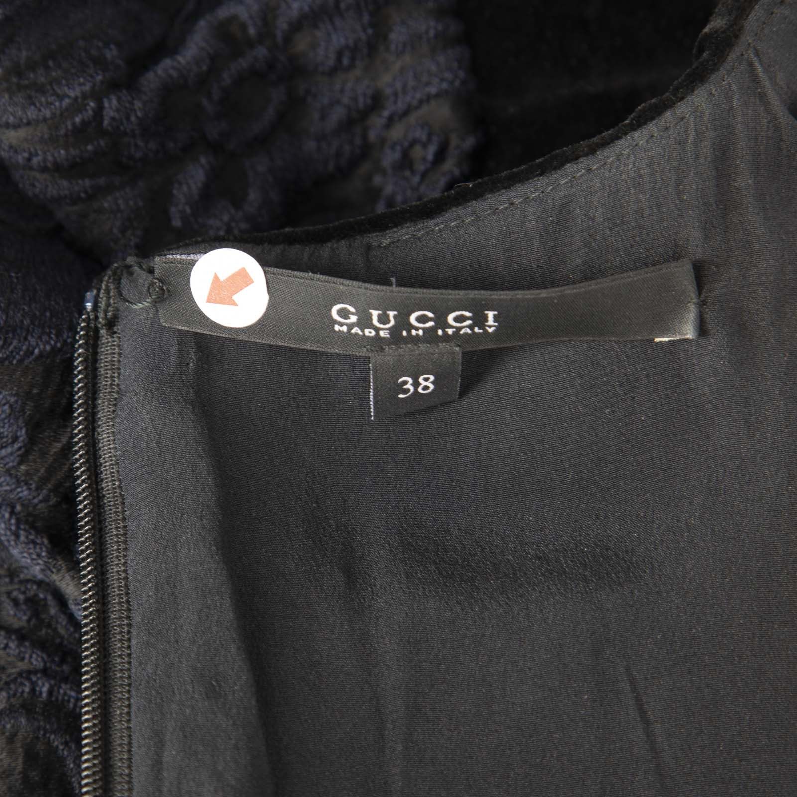 Gucci Black Velvet Brocade Dress Size XS / US 0-2 / IT 36-38 - 4 Thumbnail