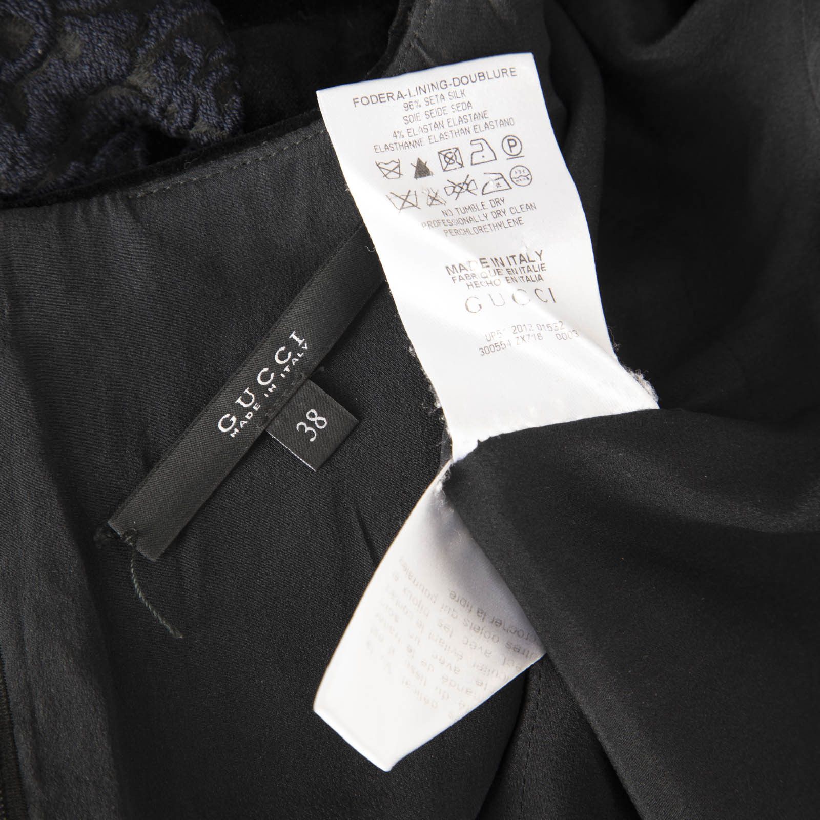Gucci Black Velvet Brocade Dress Size XS / US 0-2 / IT 36-38 - 8 Thumbnail