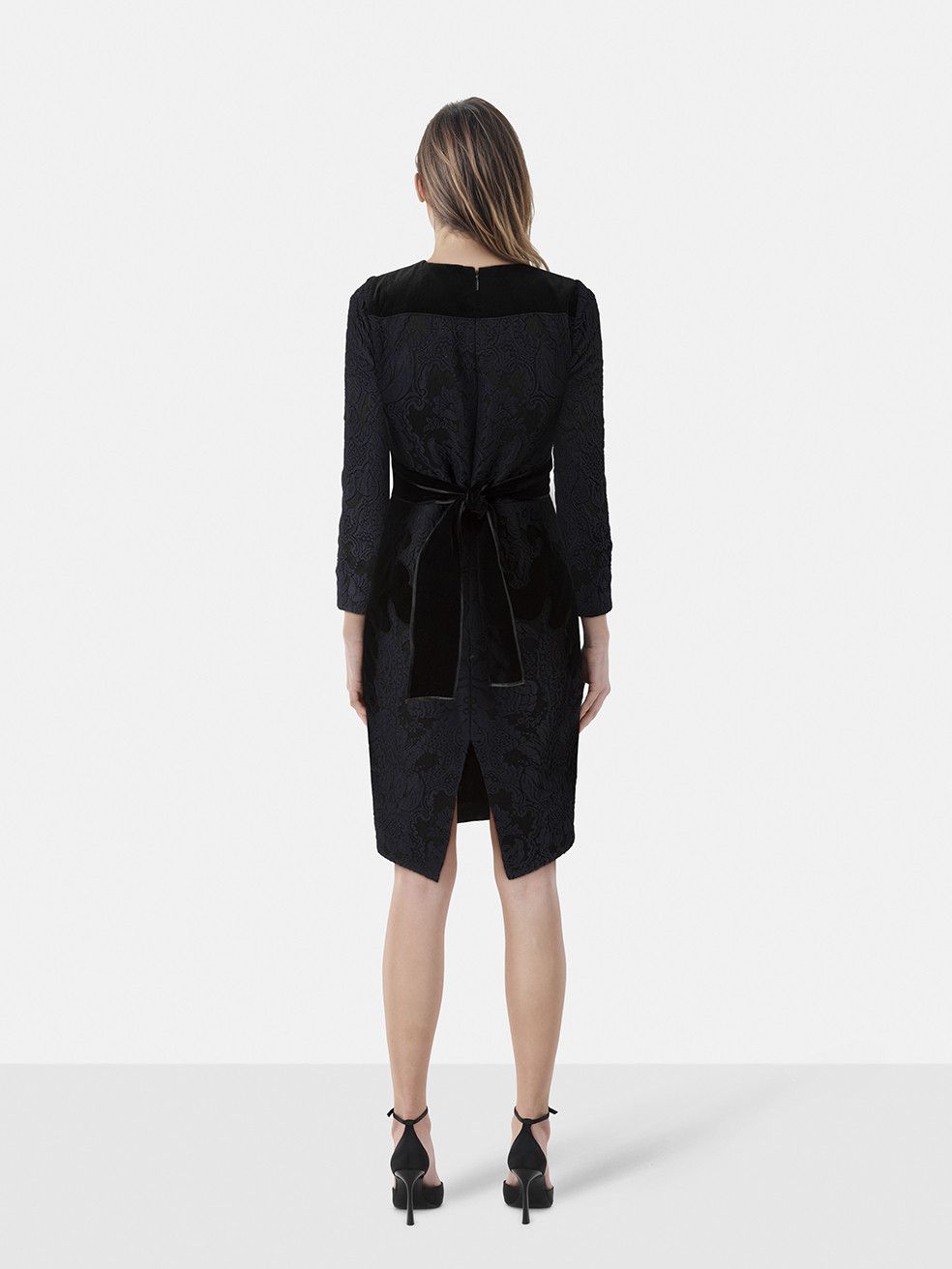 Gucci Black Velvet Brocade Dress Size XS / US 0-2 / IT 36-38 - 2 Thumbnail