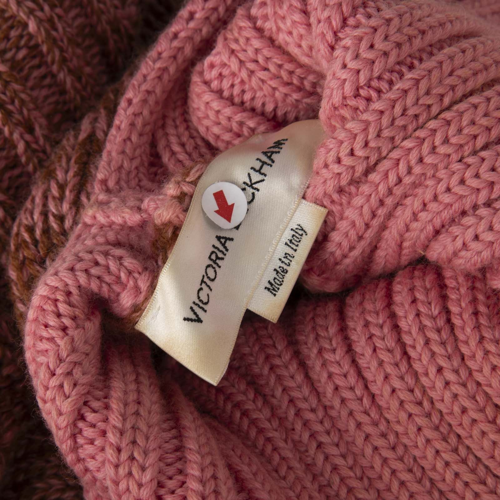 Victoria Beckham Brown & Pink Wool Turtleneck Sweater Size S / US 4 / IT 40 - 5 Thumbnail