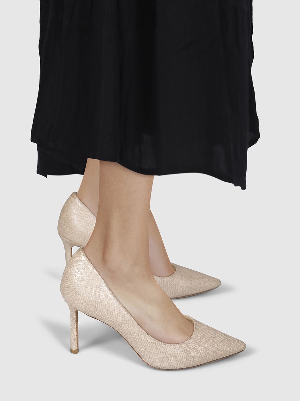 Jimmy Choo Romy 85 Lizard Embossed Pumps Size US 5.5 / IT 35.5 - 2 Thumbnail