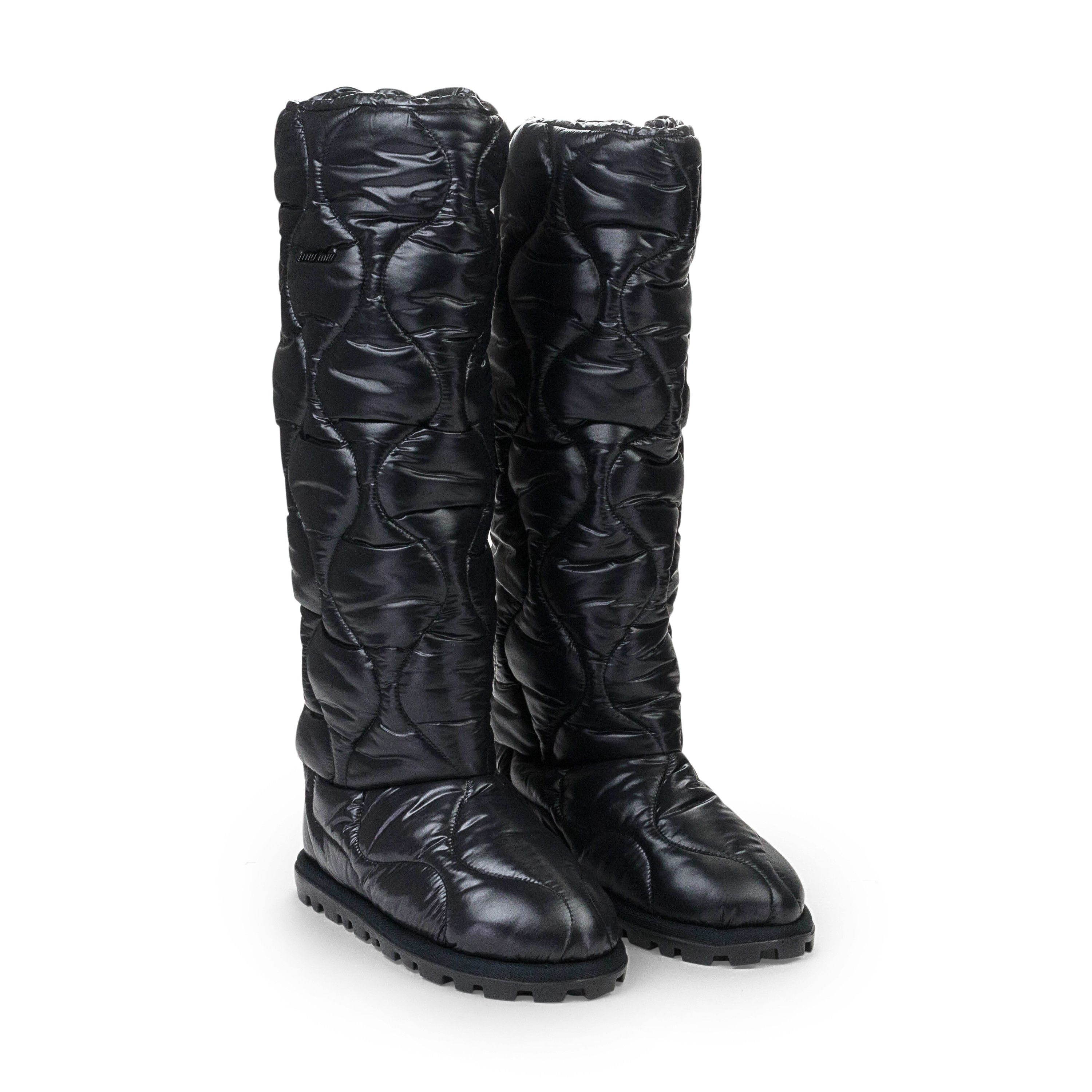 Prada COMBAT LOGO TALL BOOTS BLACK ANKLE BOOTS SIZE 40 Size US 10 / IT 40 - 4 Thumbnail