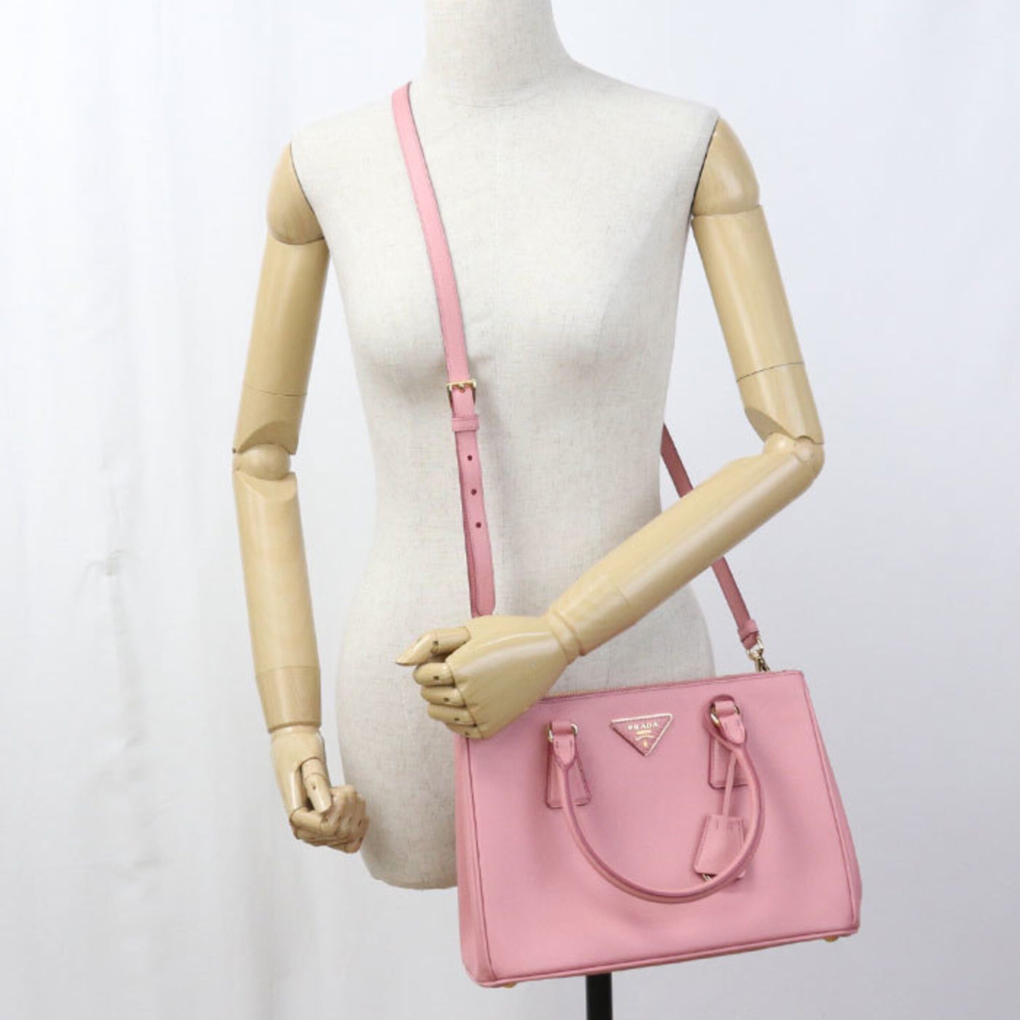 Prada PRADA tote bag, medium size, Galleria, women's, pink. Size ONE SIZE - 11 Thumbnail