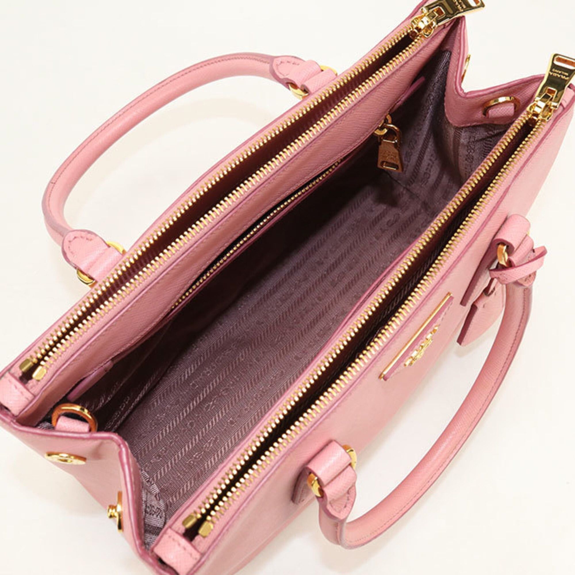 Prada PRADA tote bag, medium size, Galleria, women's, pink. Size ONE SIZE - 3 Thumbnail
