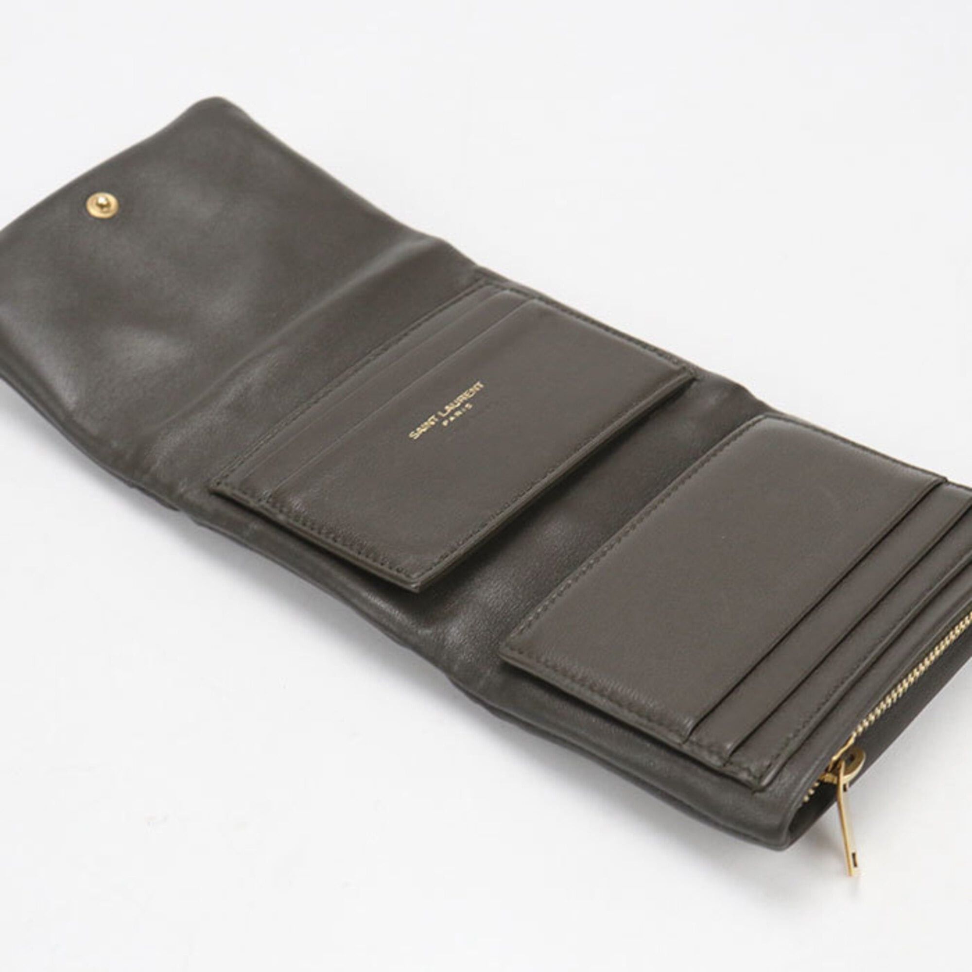 Saint Laurent Paris SAINT LAURENT Tri-fold Wallet 764000 Women's Gray Size ONE SIZE - 3 Thumbnail