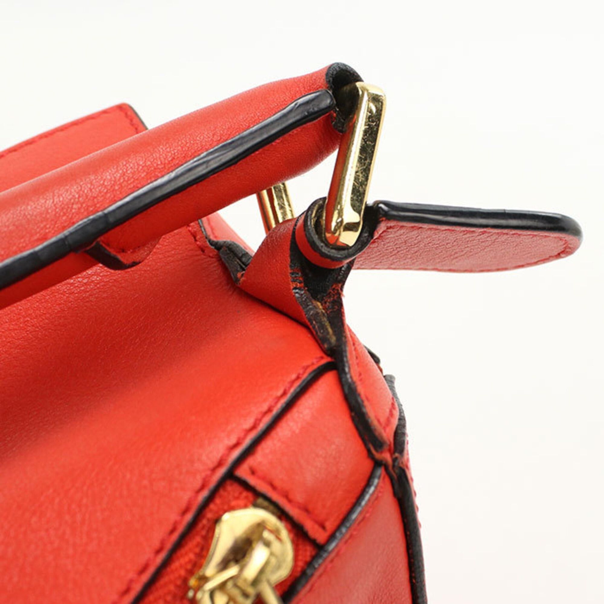 Loewe LOEWE handbag, medium size, 2-way, Puzzle design, women's, red. Size ONE SIZE - 6 Thumbnail