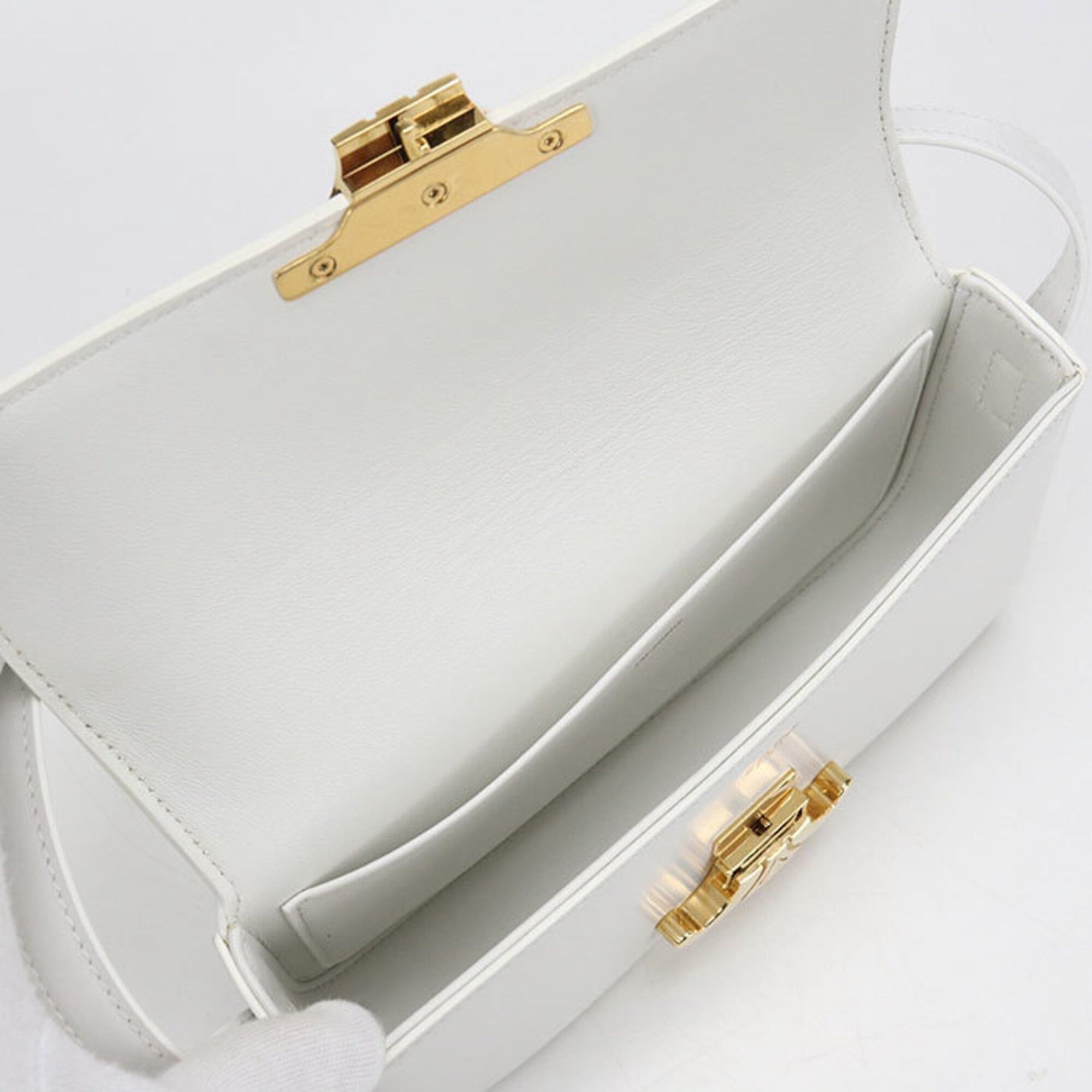 Celine CELINE Triomphe Shoulder Bag 194143BF4.01HT (White) Size ONE SIZE - 3 Thumbnail