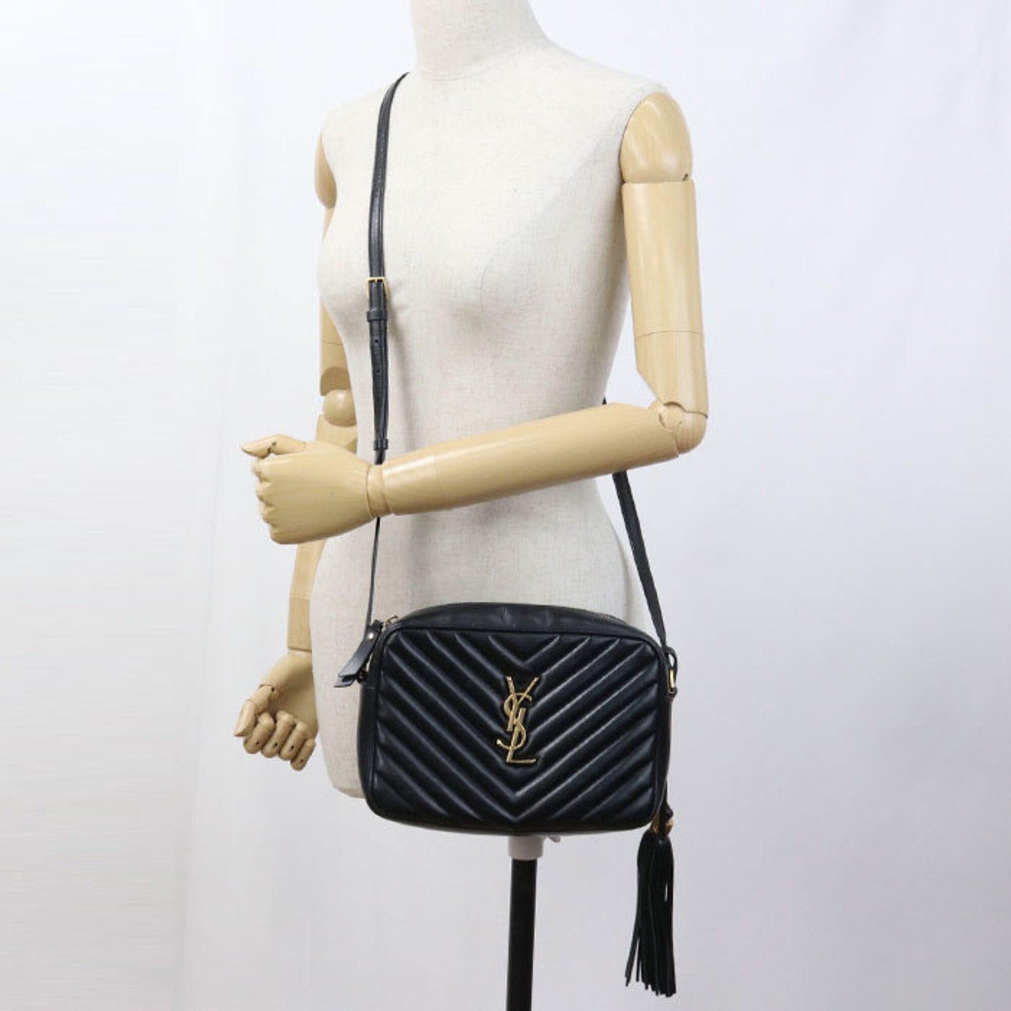 Saint Laurent Paris Saint Laurent Shoulder Bag 612544 Camera Lou Women's Black Size ONE SIZE - 8 Thumbnail