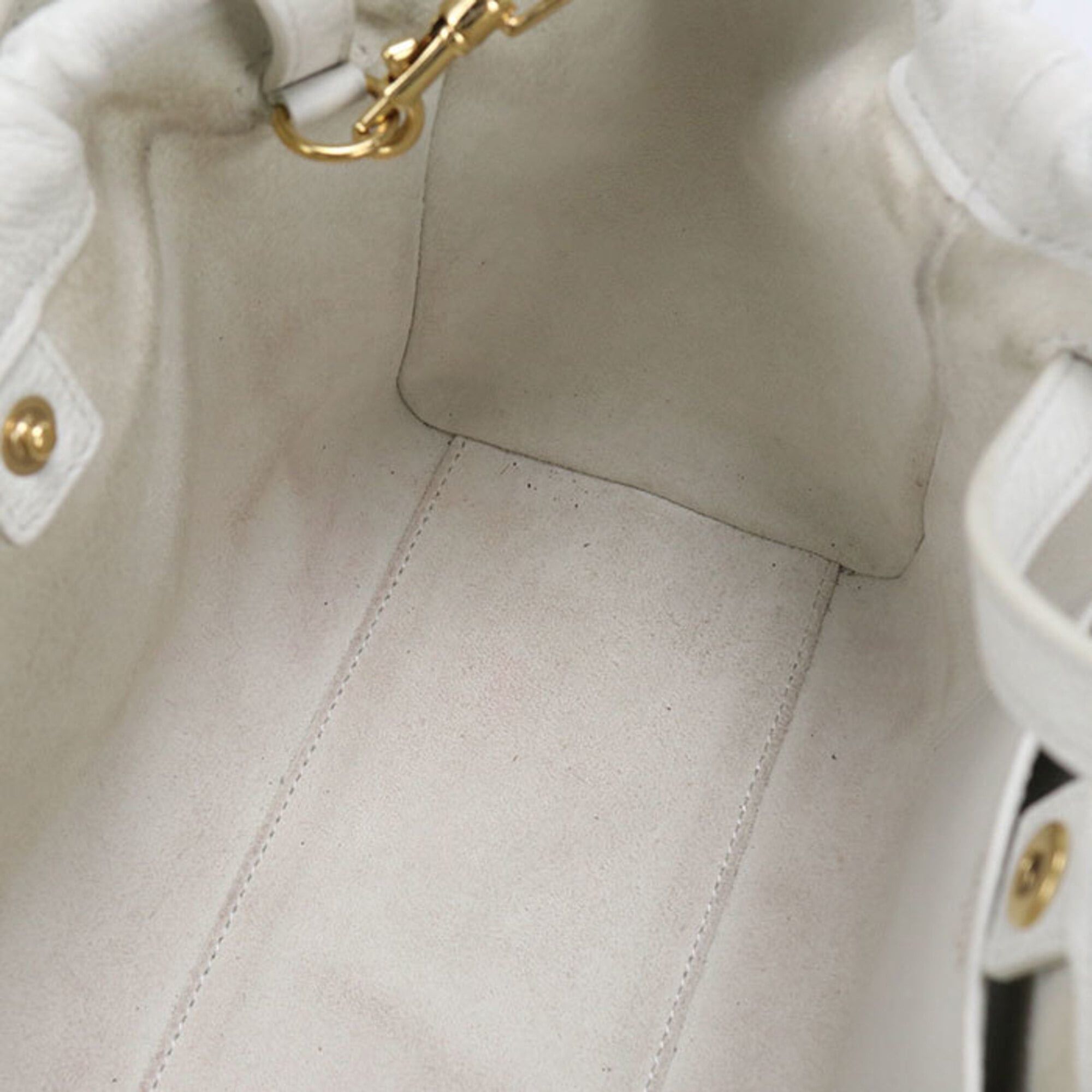 Celine Celine handbag 111013ENY.01BC Small Cabas Drawstring Triomphe Women's White Size ONE SIZE - 4 Thumbnail