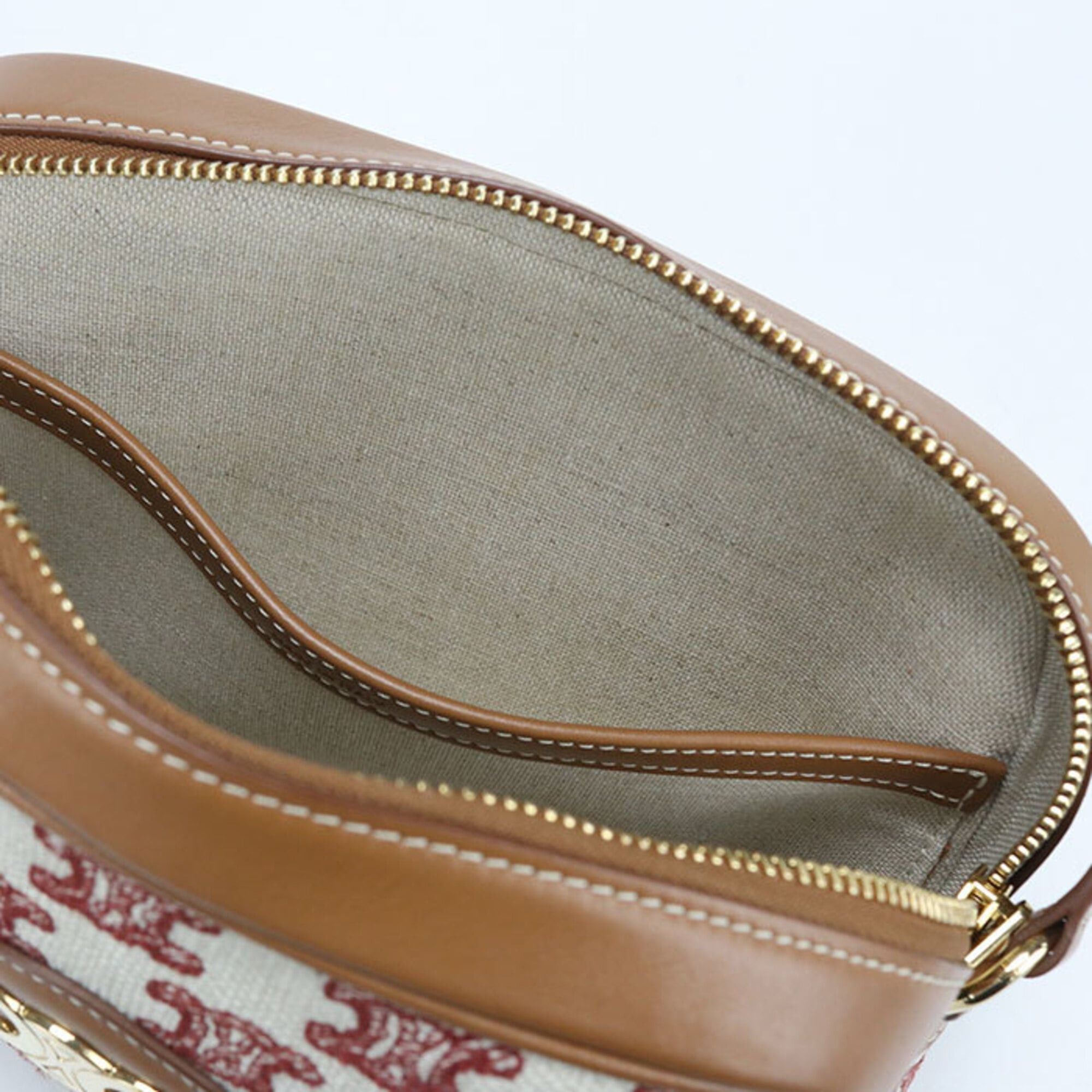 Celine Celine Crossbody Shoulder Bag 194332CS8 Triomphe Women's Brown Size ONE SIZE - 4 Thumbnail