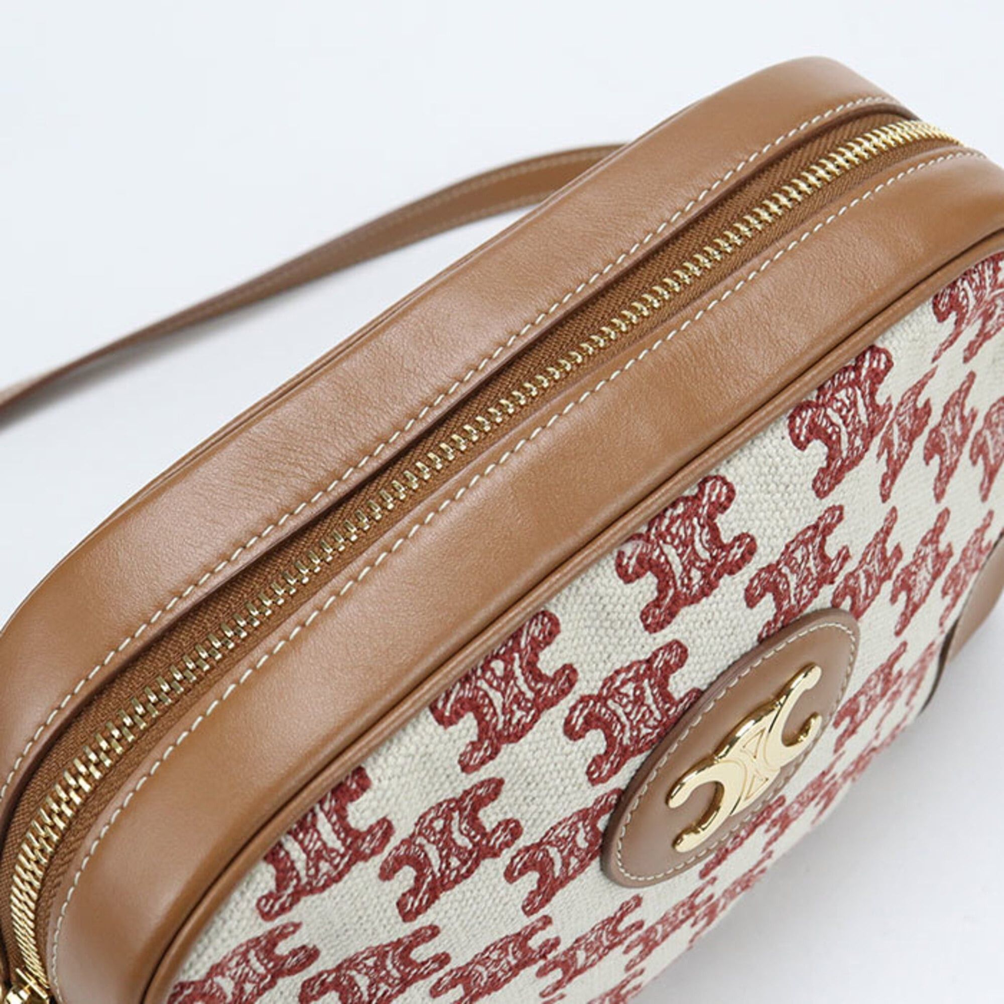 Celine Celine Crossbody Shoulder Bag 194332CS8 Triomphe Women's Brown Size ONE SIZE - 8 Thumbnail