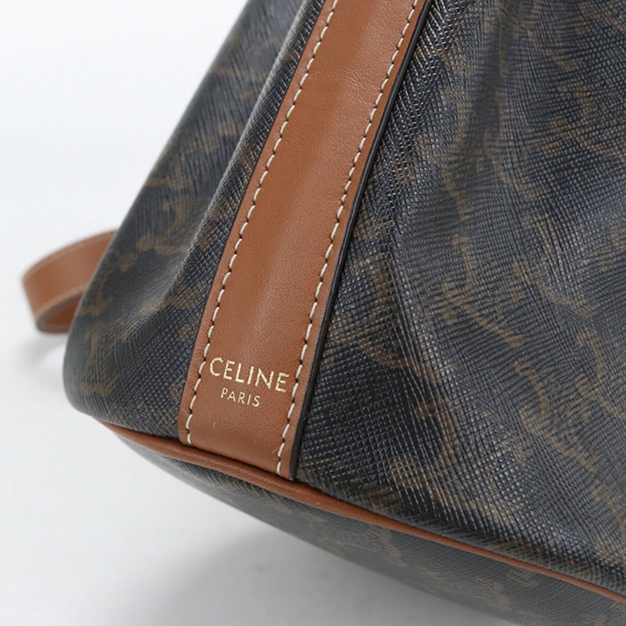 Celine CELINE Triomphe Canvas Shoulder Bag for Women, Brown Size ONE SIZE - 4 Thumbnail