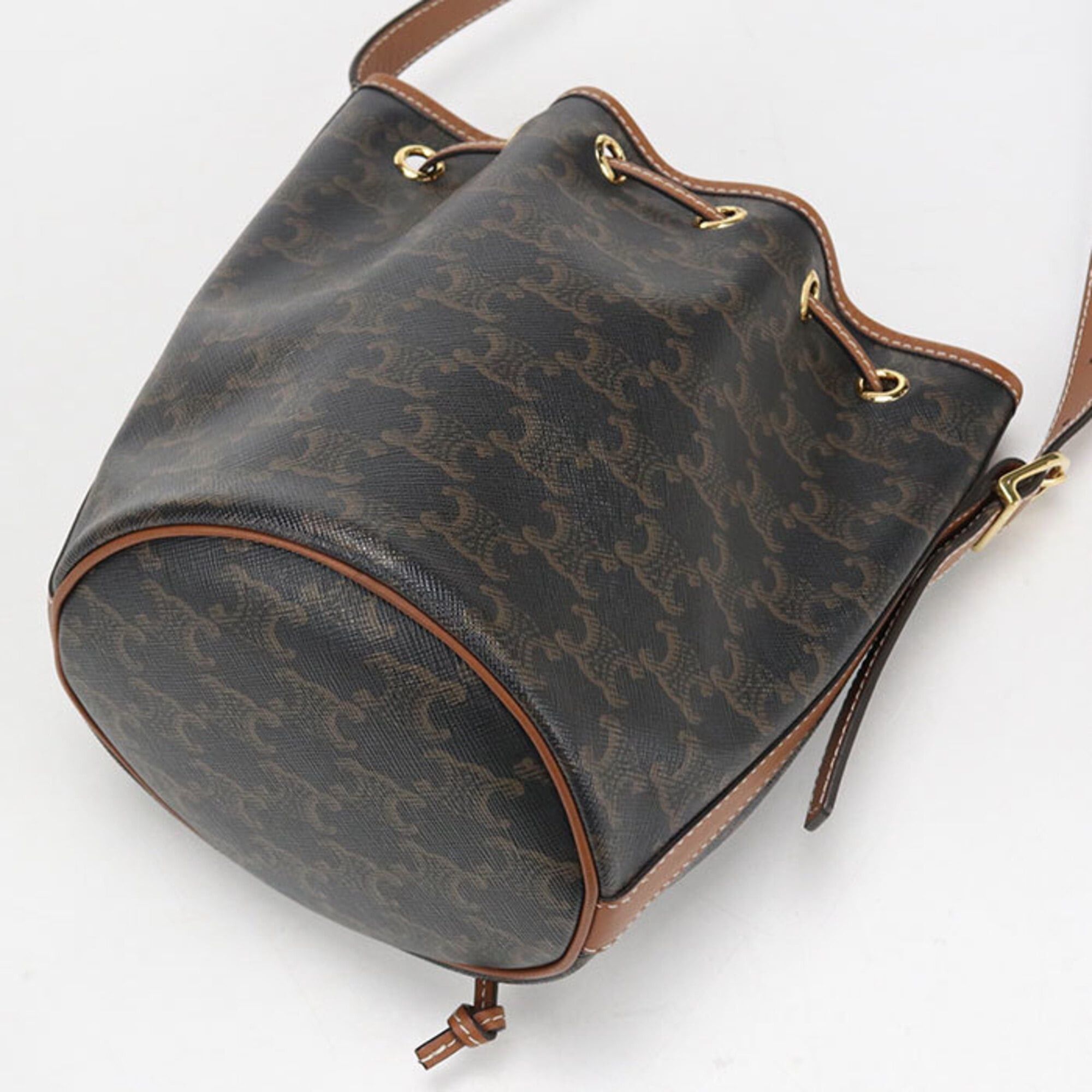 Celine CELINE Triomphe Canvas Shoulder Bag for Women, Brown Size ONE SIZE - 2 Thumbnail