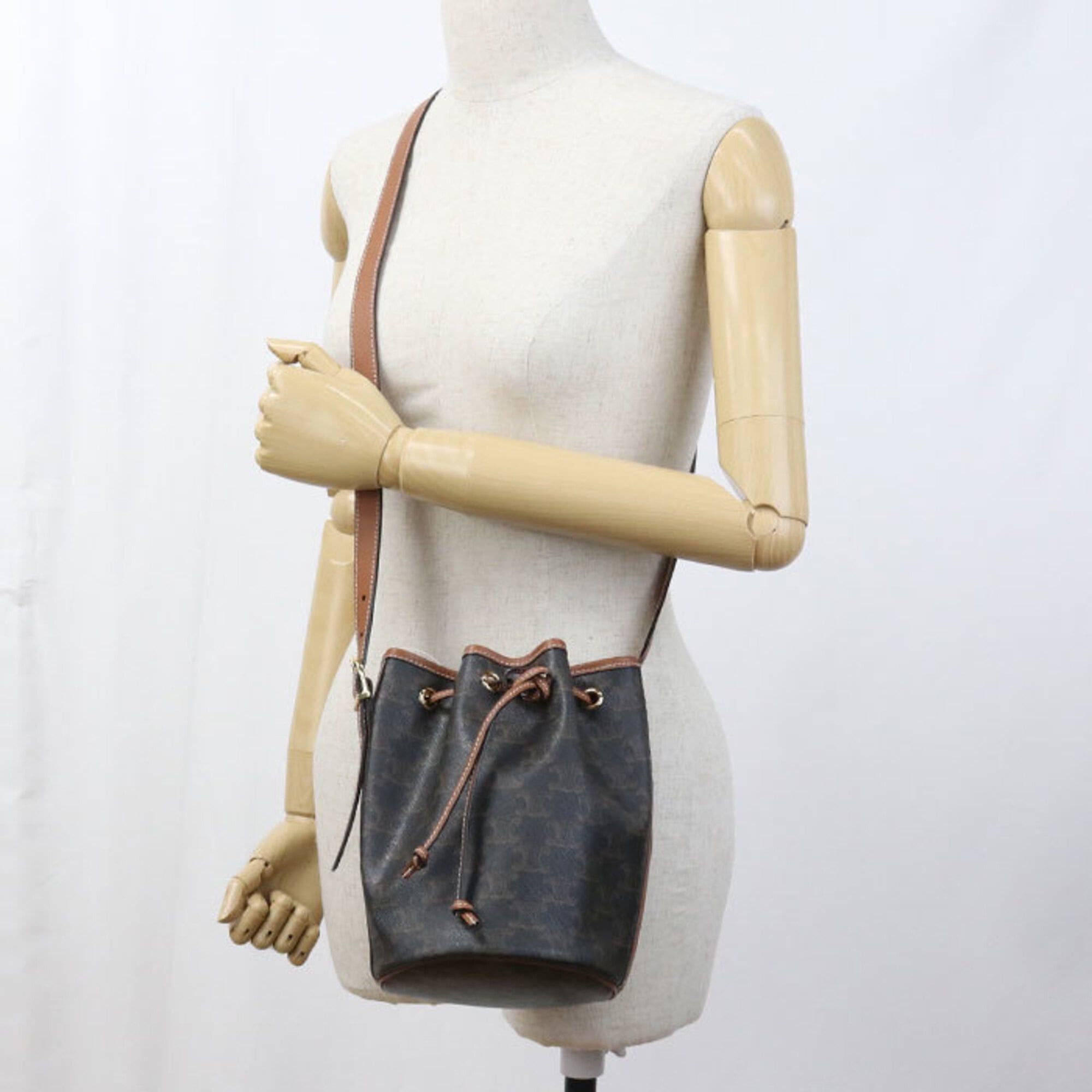 Celine CELINE Triomphe Canvas Shoulder Bag for Women, Brown Size ONE SIZE - 7 Thumbnail