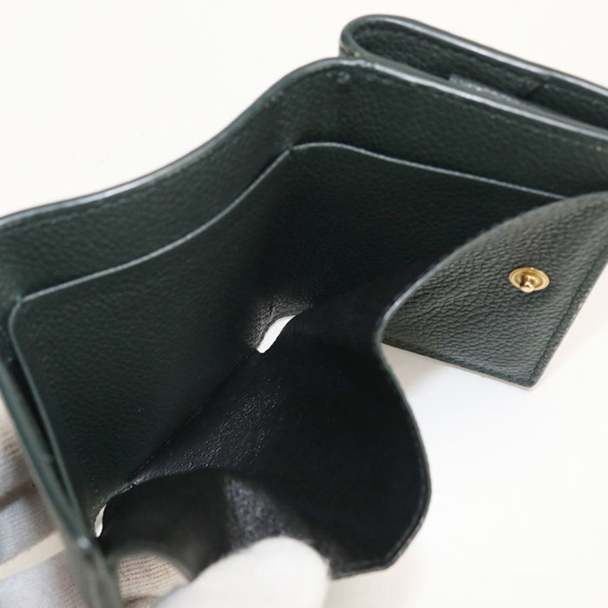 Saint Laurent Paris SAINT LAURENT Tri-fold Wallet 669959 Tiny Origami Women's Green Size ONE SIZE - 5 Thumbnail