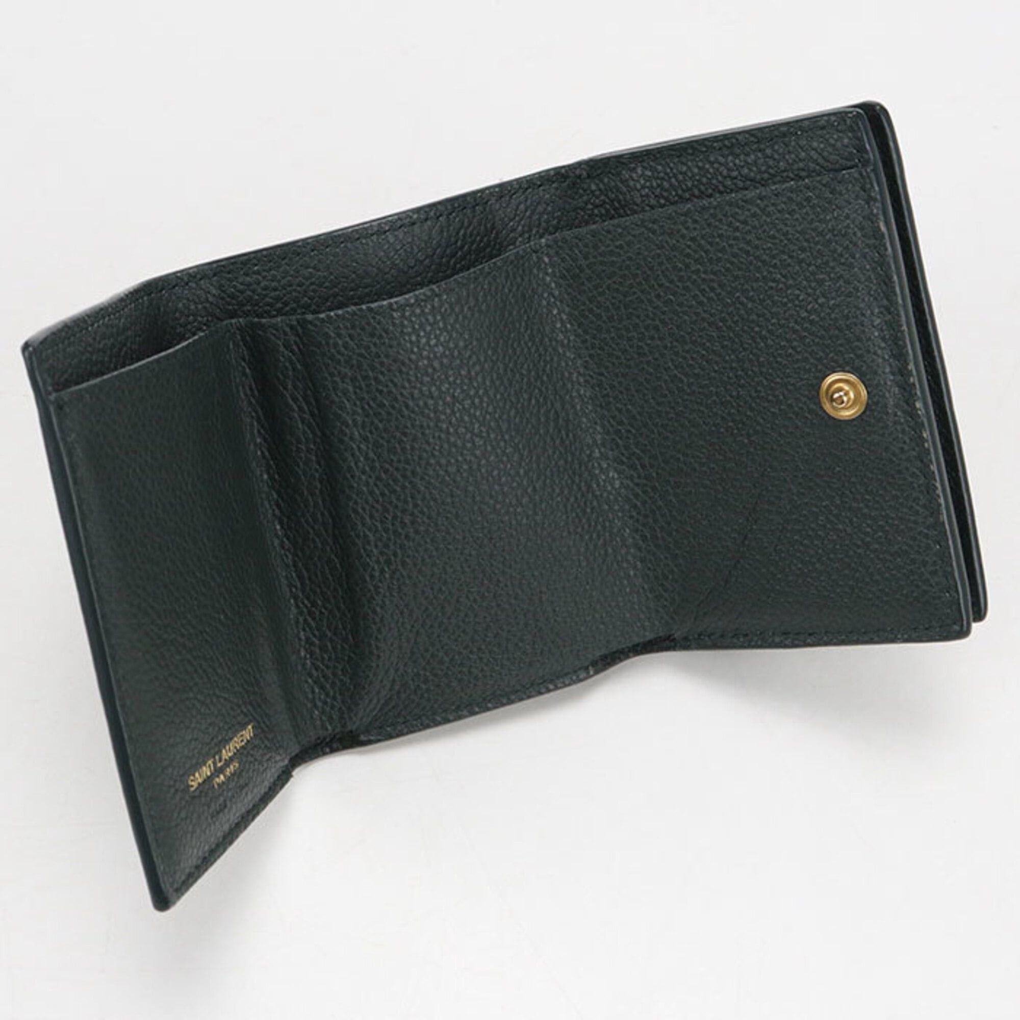 Saint Laurent Paris SAINT LAURENT Tri-fold Wallet 669959 Tiny Origami Women's Green Size ONE SIZE - 3 Thumbnail
