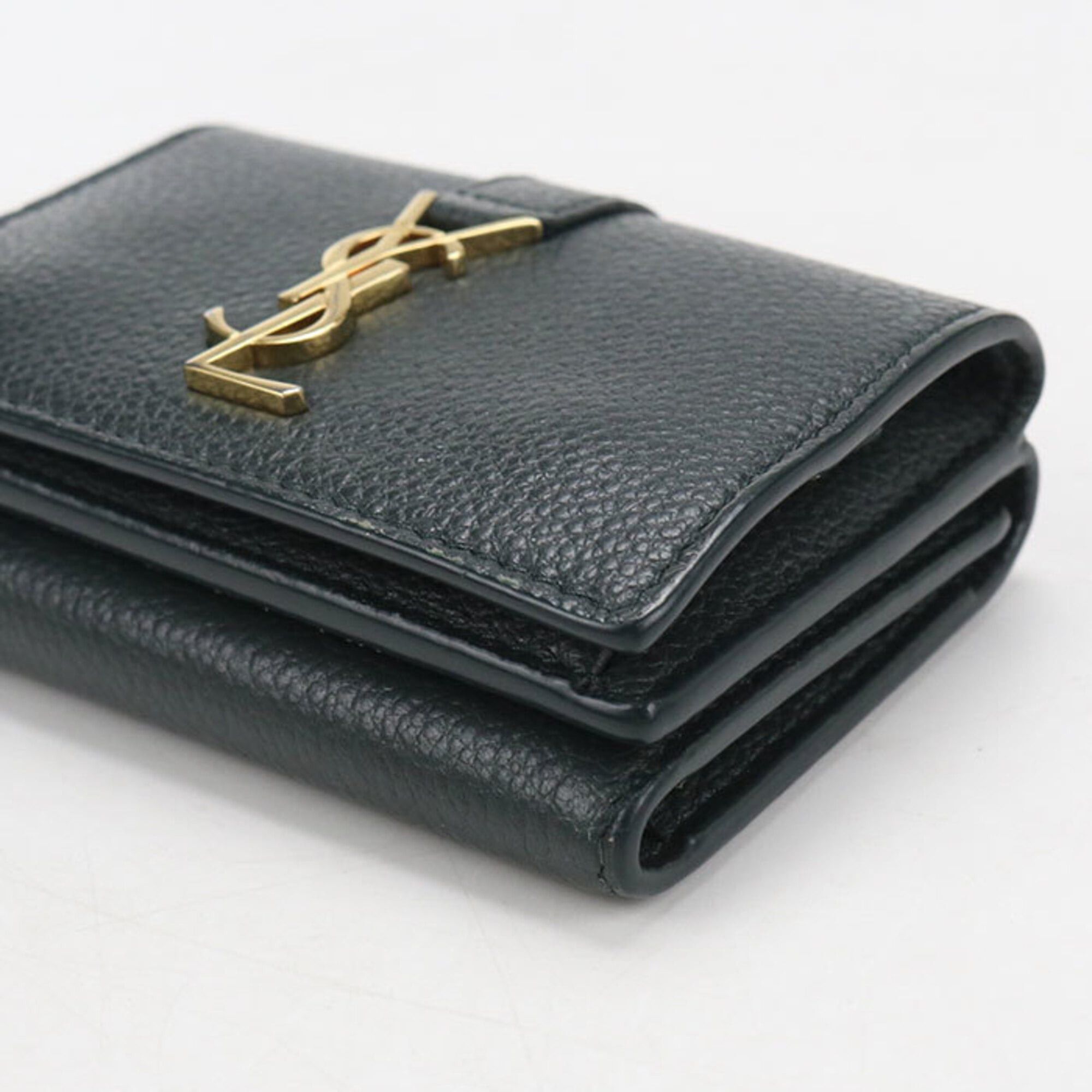 Saint Laurent Paris SAINT LAURENT Tri-fold Wallet 669959 Tiny Origami Women's Green Size ONE SIZE - 9 Thumbnail