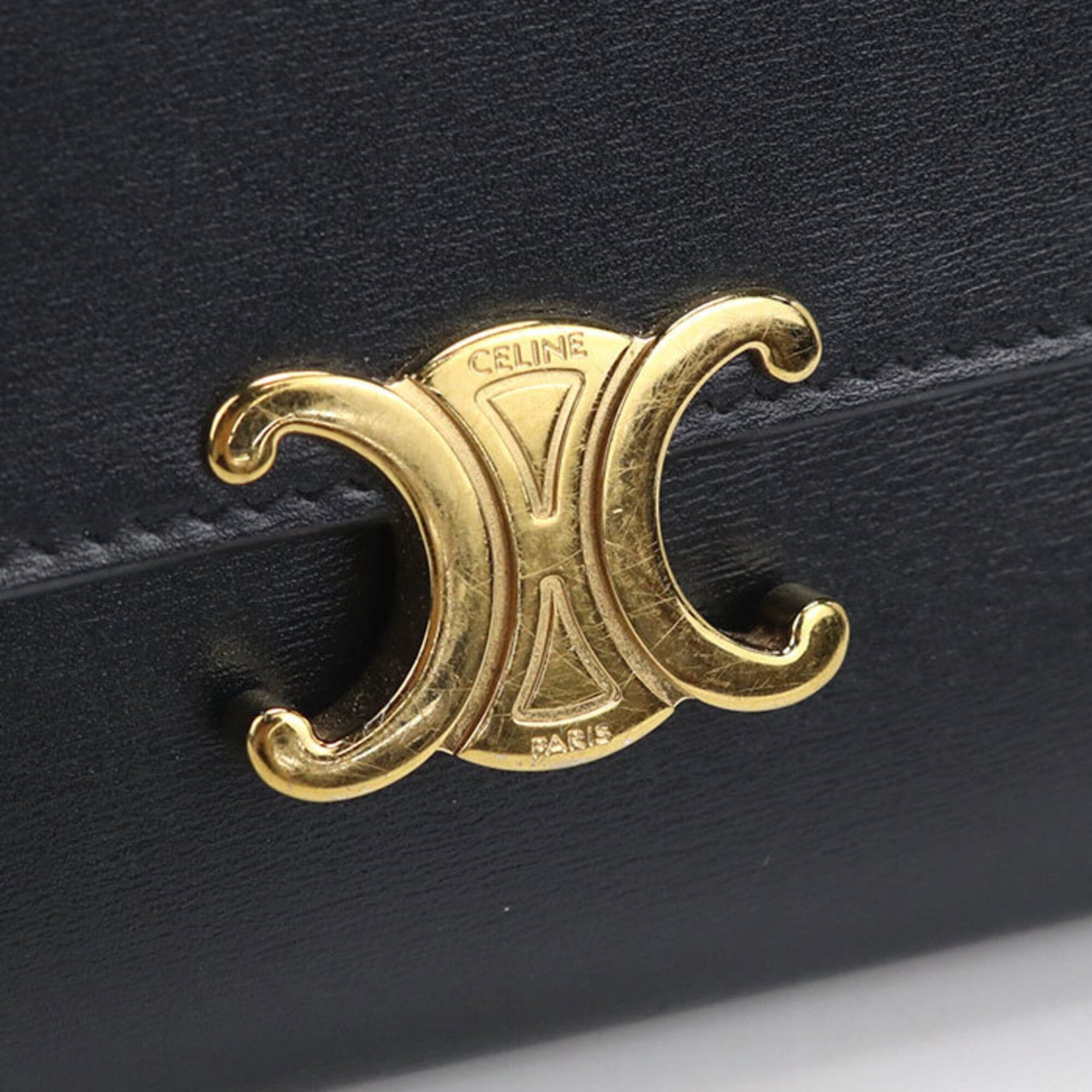 Celine Celine Long Wallet Bi-fold 10E313DPV.38NO Large Triomphe Women's Black Size ONE SIZE - 5 Thumbnail