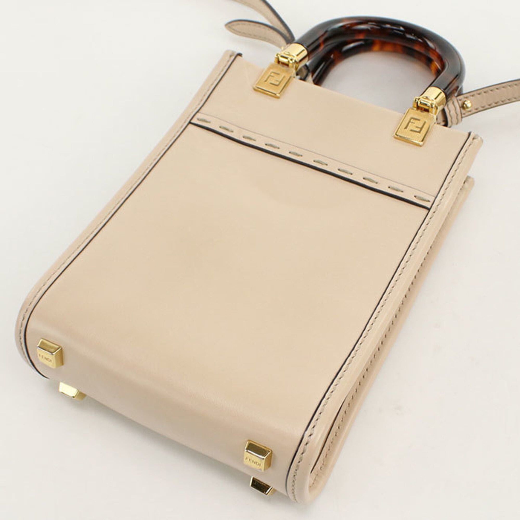 Fendi FENDI Sunshine Shopper Mini 2-Way Handbag (8BS051) - Women's, Beige Size ONE SIZE - 2 Thumbnail