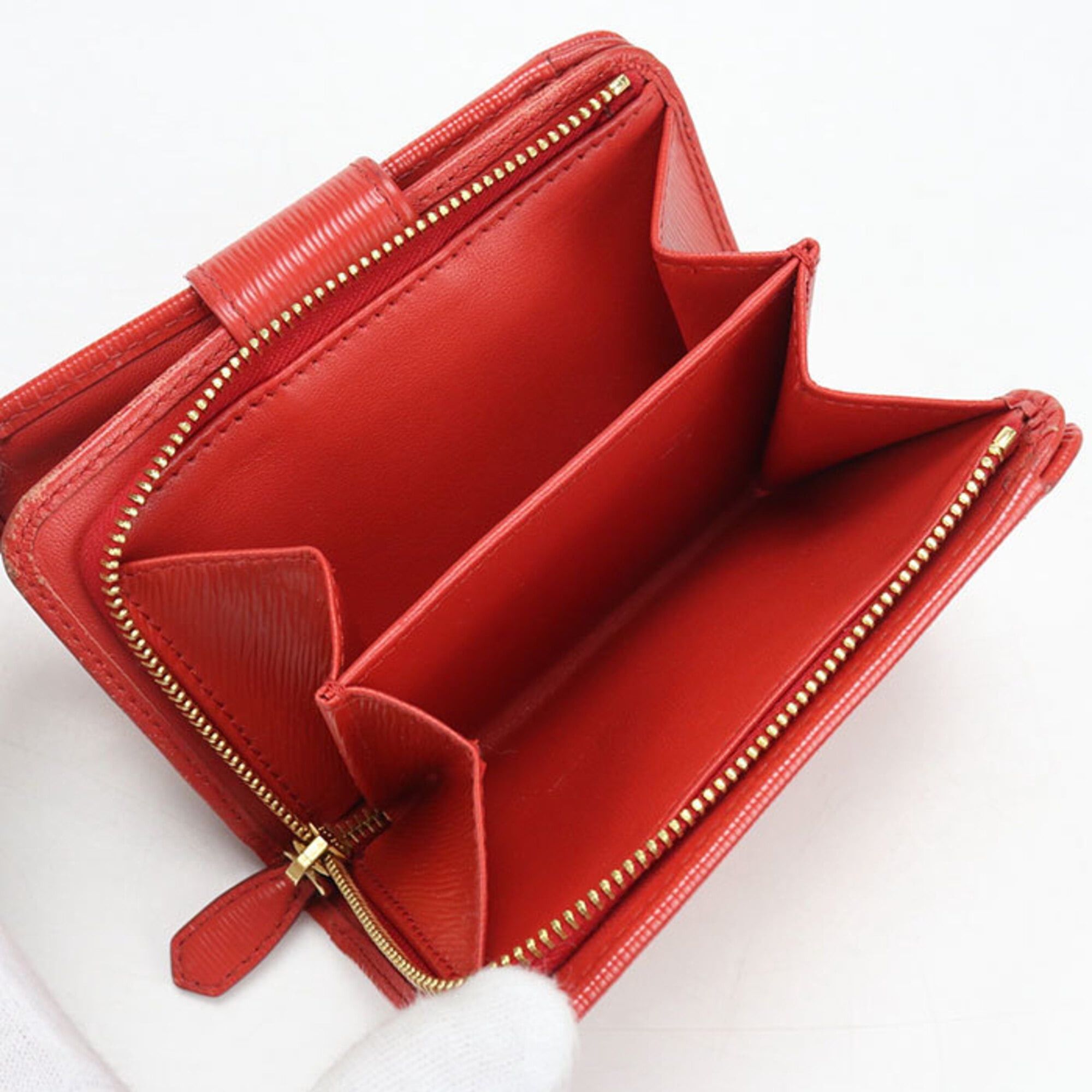 Prada PRADA Bi-fold Wallet 1ML018 Vitello Leather for Women, Red Size ONE SIZE - 5 Thumbnail